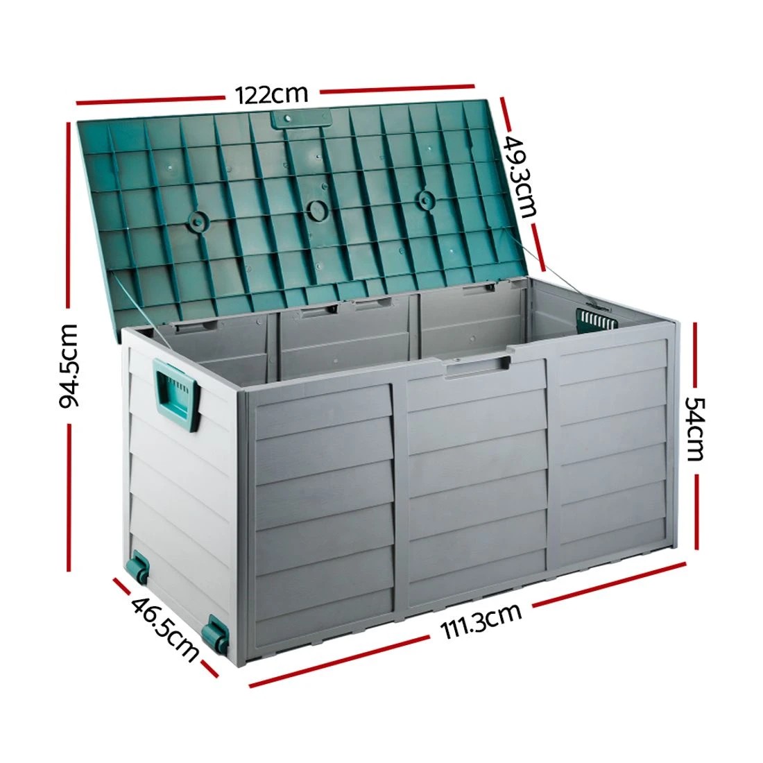 2 Gardeon Outdoor Storage Box 290L Lockable Organiser Garden Deck Shed Tool - Green, 2 of 8