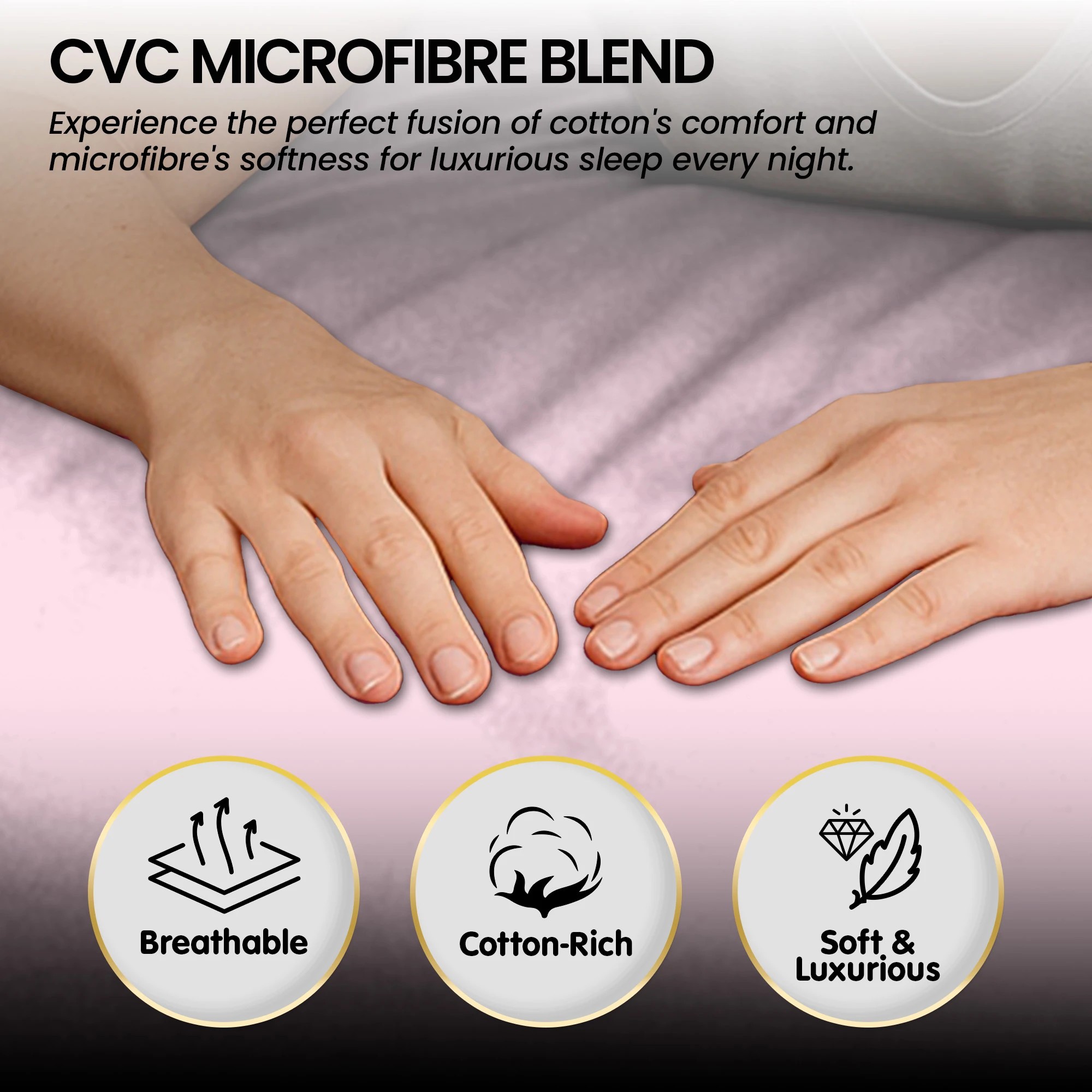 5 4pc 1000 Thread Count Cotton Rich King Bed Sheet Gift Pack Cvc Microfibre Blend In Pink
 - King Bed, 5 of 9