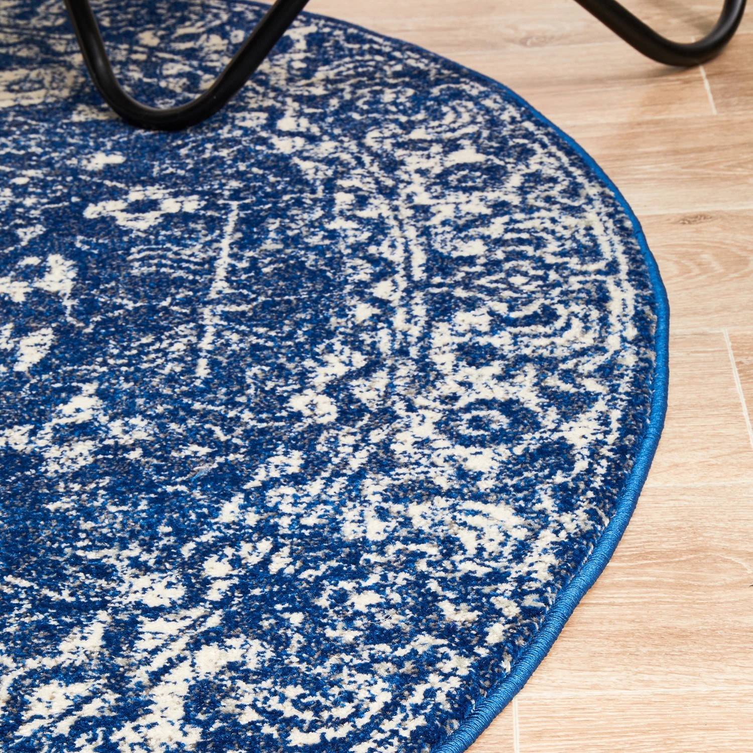 6 Common Ground Rugs Encore 252 240x240cm Round - Large Pet Friendly Rug - Blue, 6 of 7