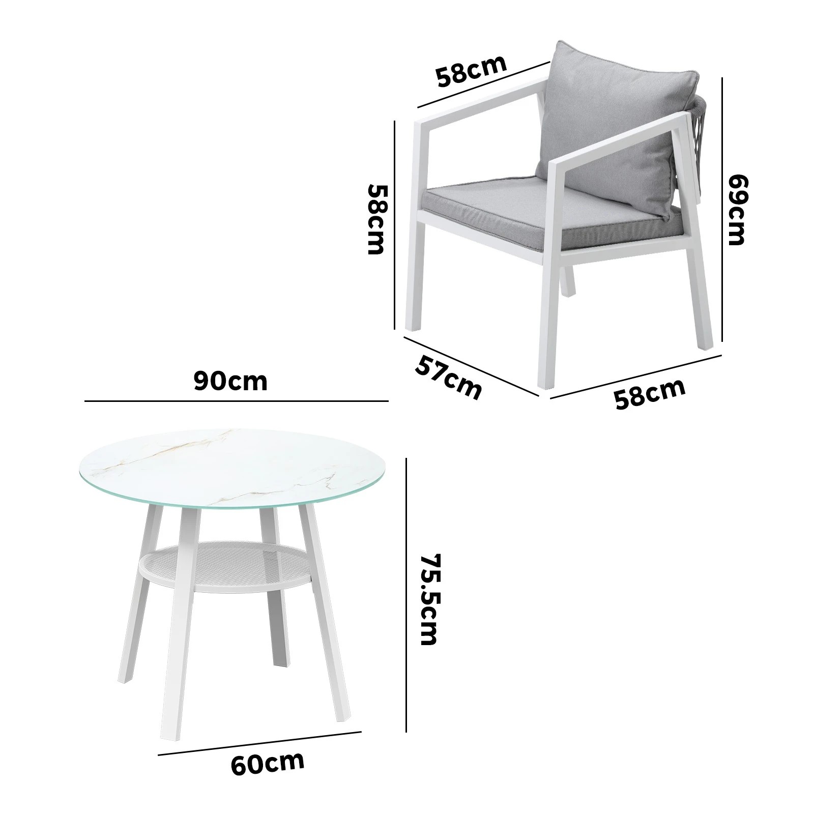 7 Livsip Outdoor Dining Setting Lounge Chairs Patio Furniture Bistro Set 5pcs
 - Multi, 7 of 7