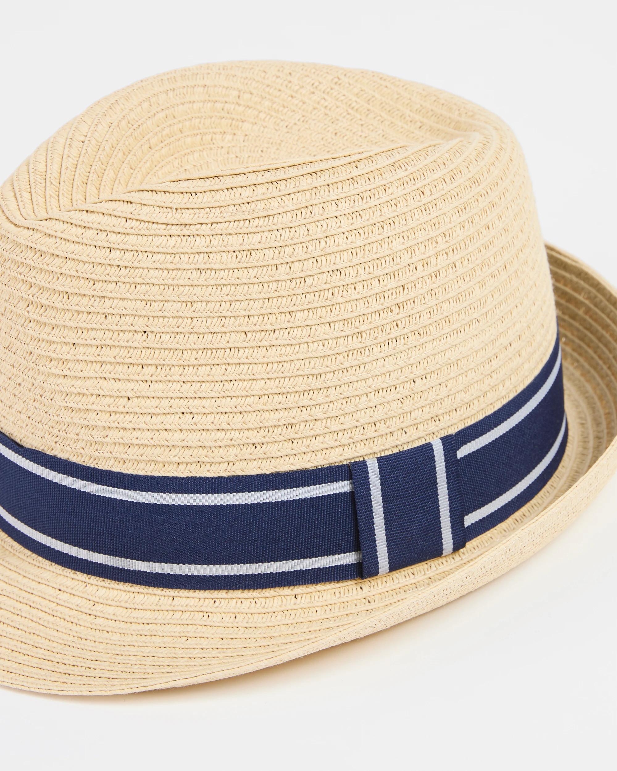 2 Target Kids Paper Straw Trilby Hat NATURAL, 2 of 2