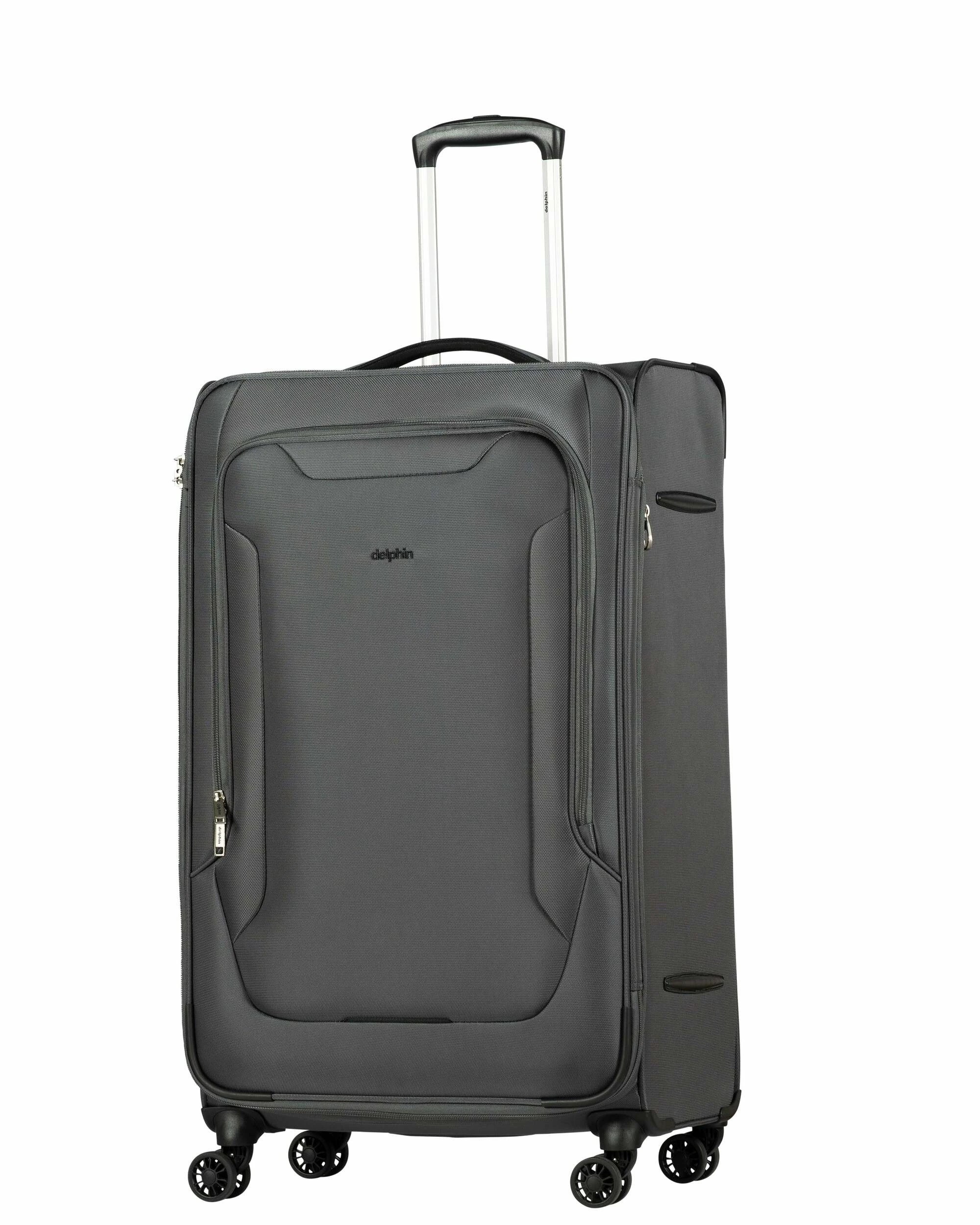 7 delphin caspian 2 Piece Suitcase Set Large & Medium - Grey, 7 of 7