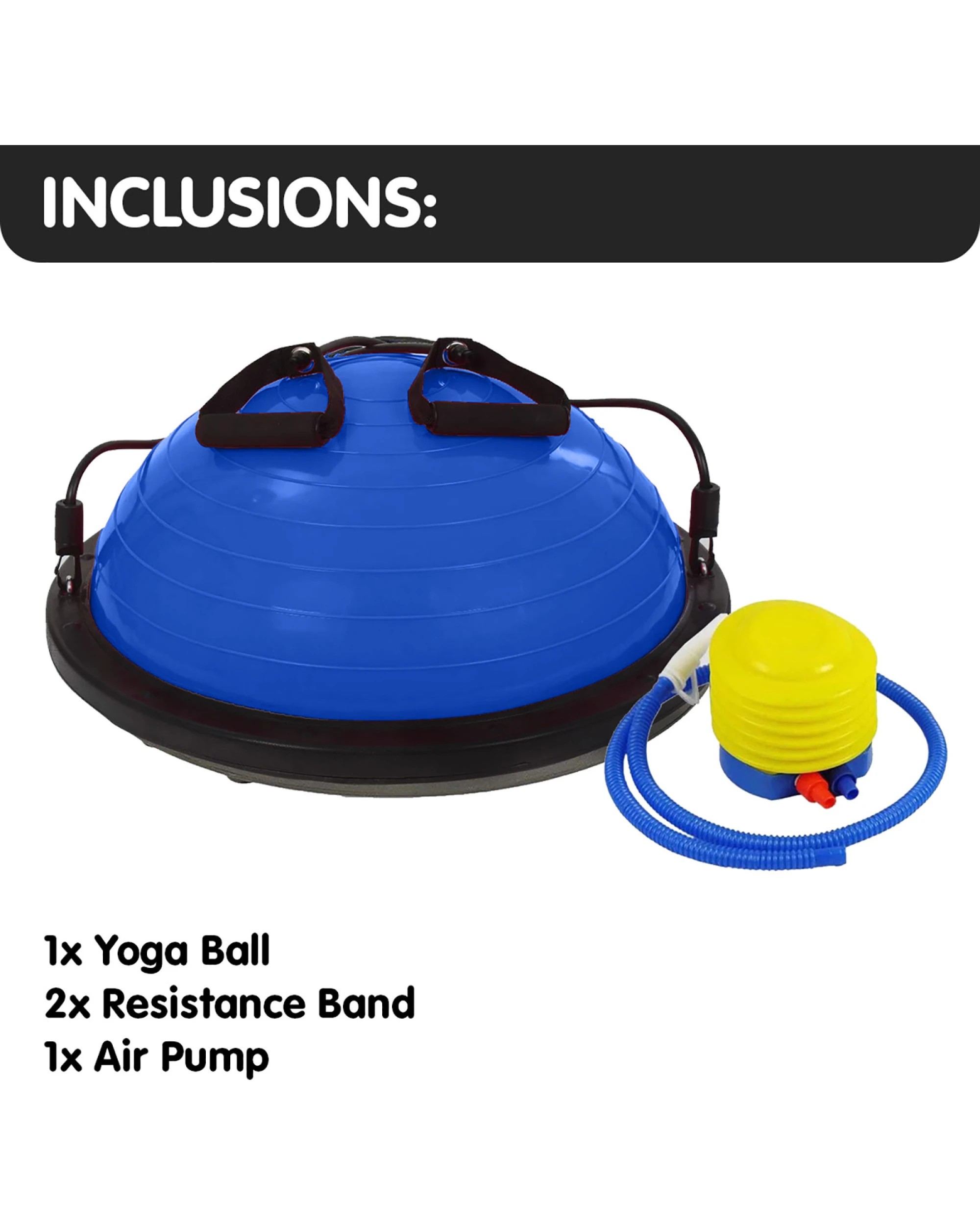 5 Powertrain Fitness Yoga Ball Home Gym Workout Balance Trainer Pump Blue, 5 of 9