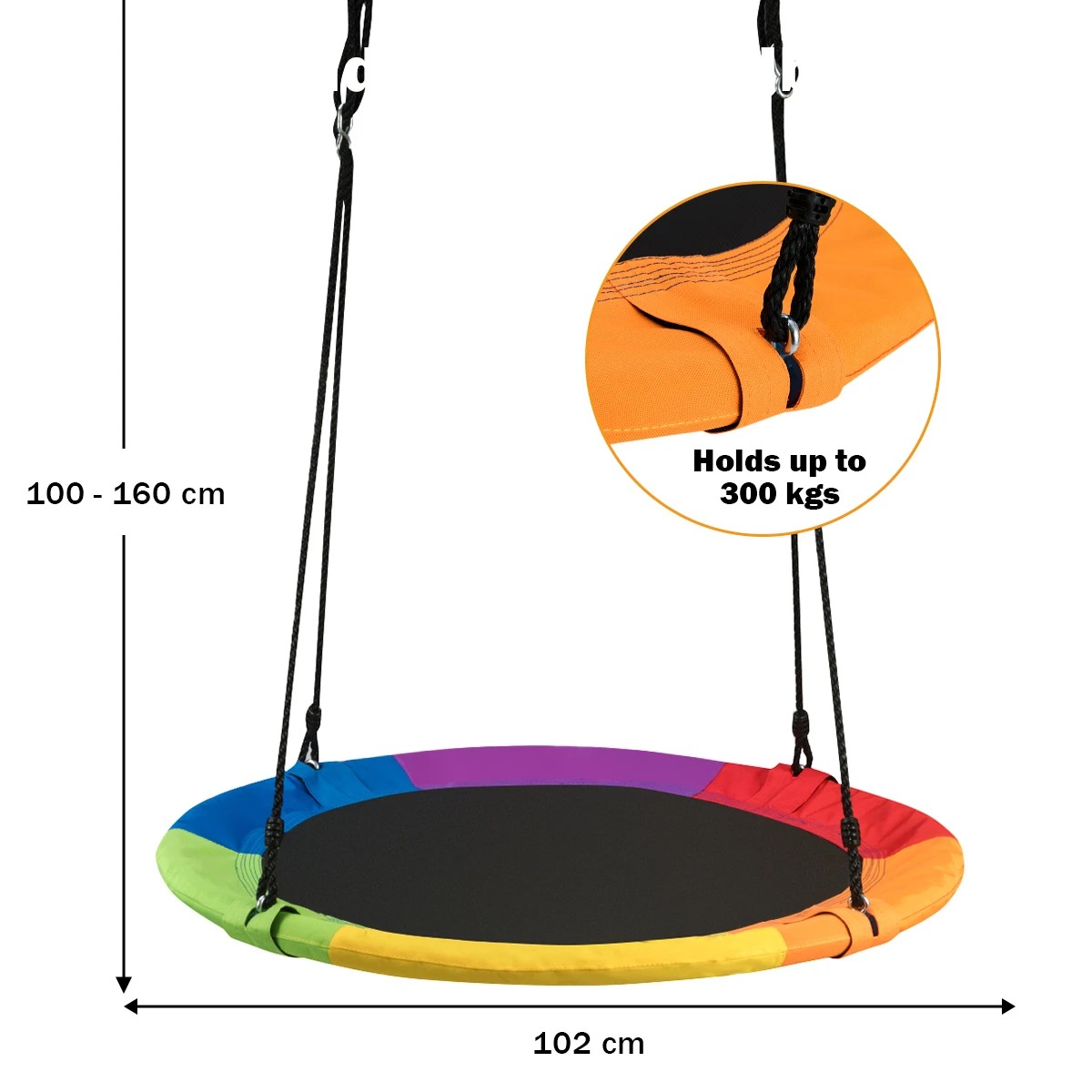 2 Costway Giant Tree Swing 100cm Yard Play Equipment, 2 of 6