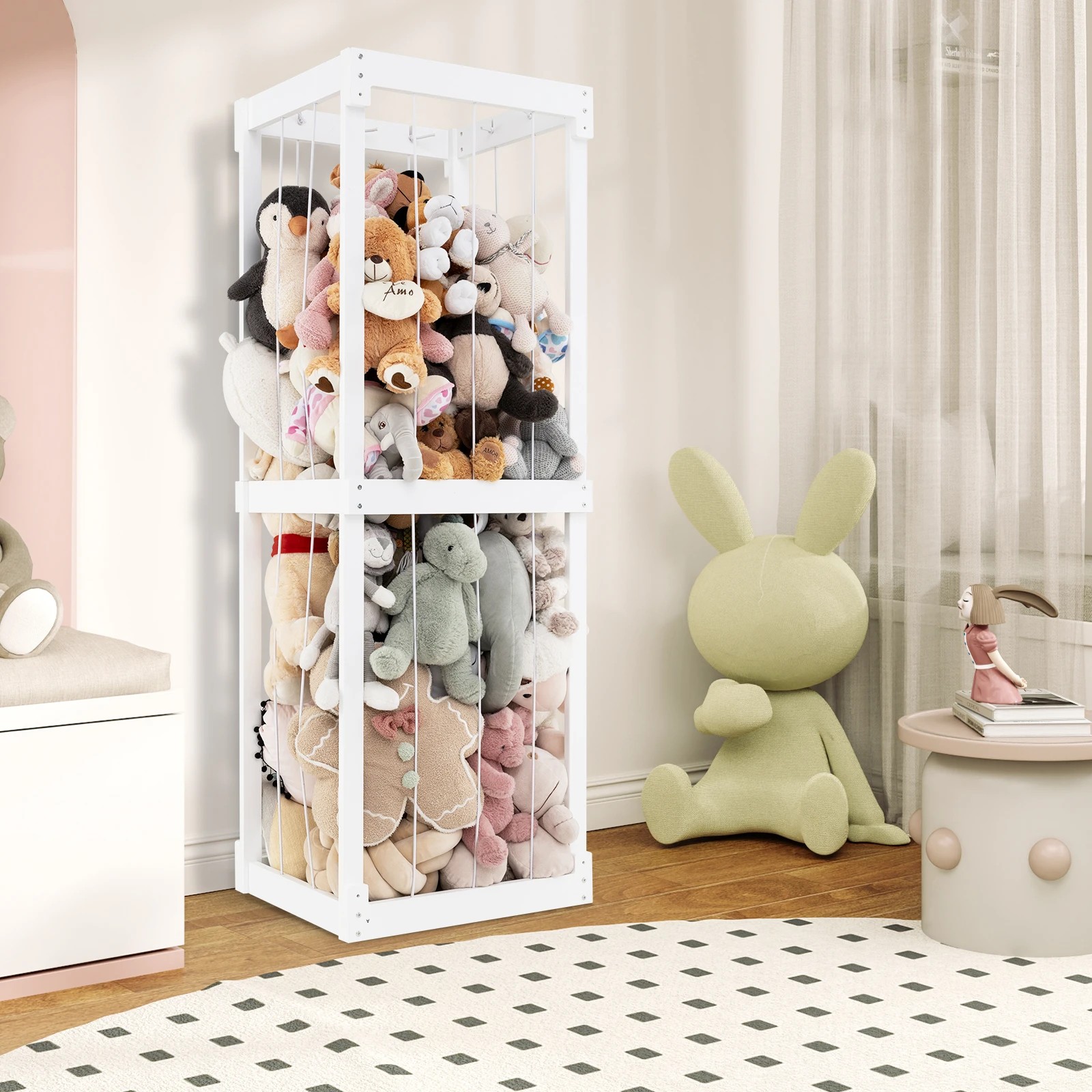 4 Costway Wooden Toy Storage Organizer Tall Display Rack, 4 of 5
