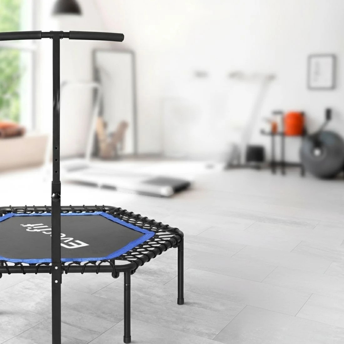 6 Everfit 48inch Hexagon Fitness Trampoline Rebounder Adjustable Handrail - Multi, 6 of 7