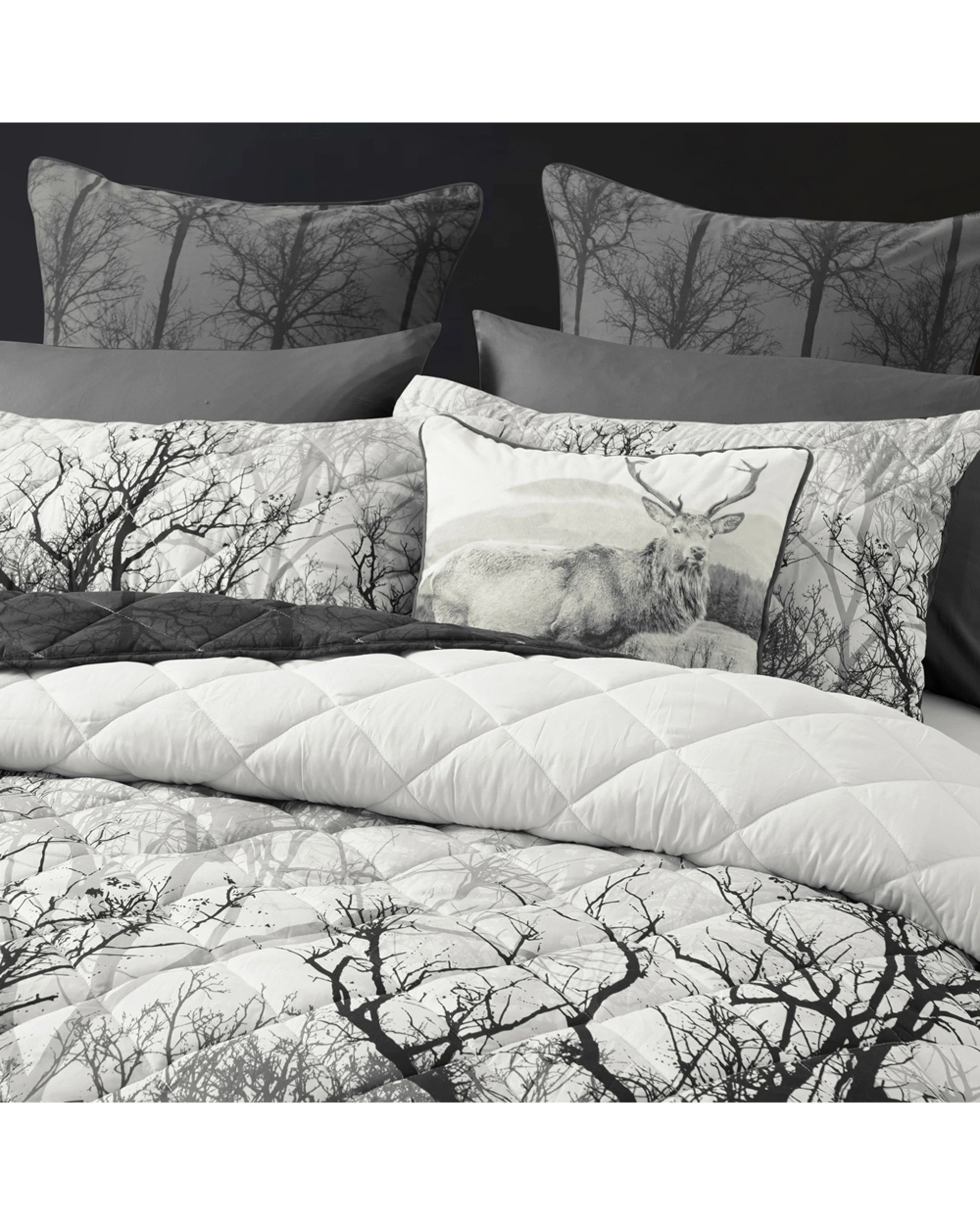 2 Bianca Boscage Queen/King Polyester Coverlet Set Home Bedding - Black, 2 of 4