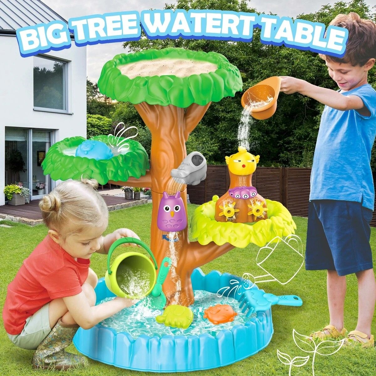 2 AUSWAY Tree Water Table Sand Play Toy Set Educational, 2 of 8