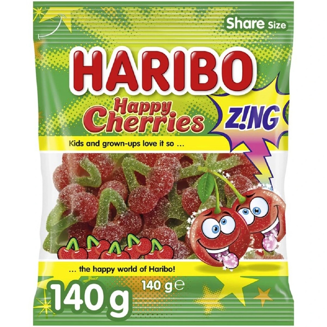 1 Haribo Happy Cherries Zing 140g, 1 of 3