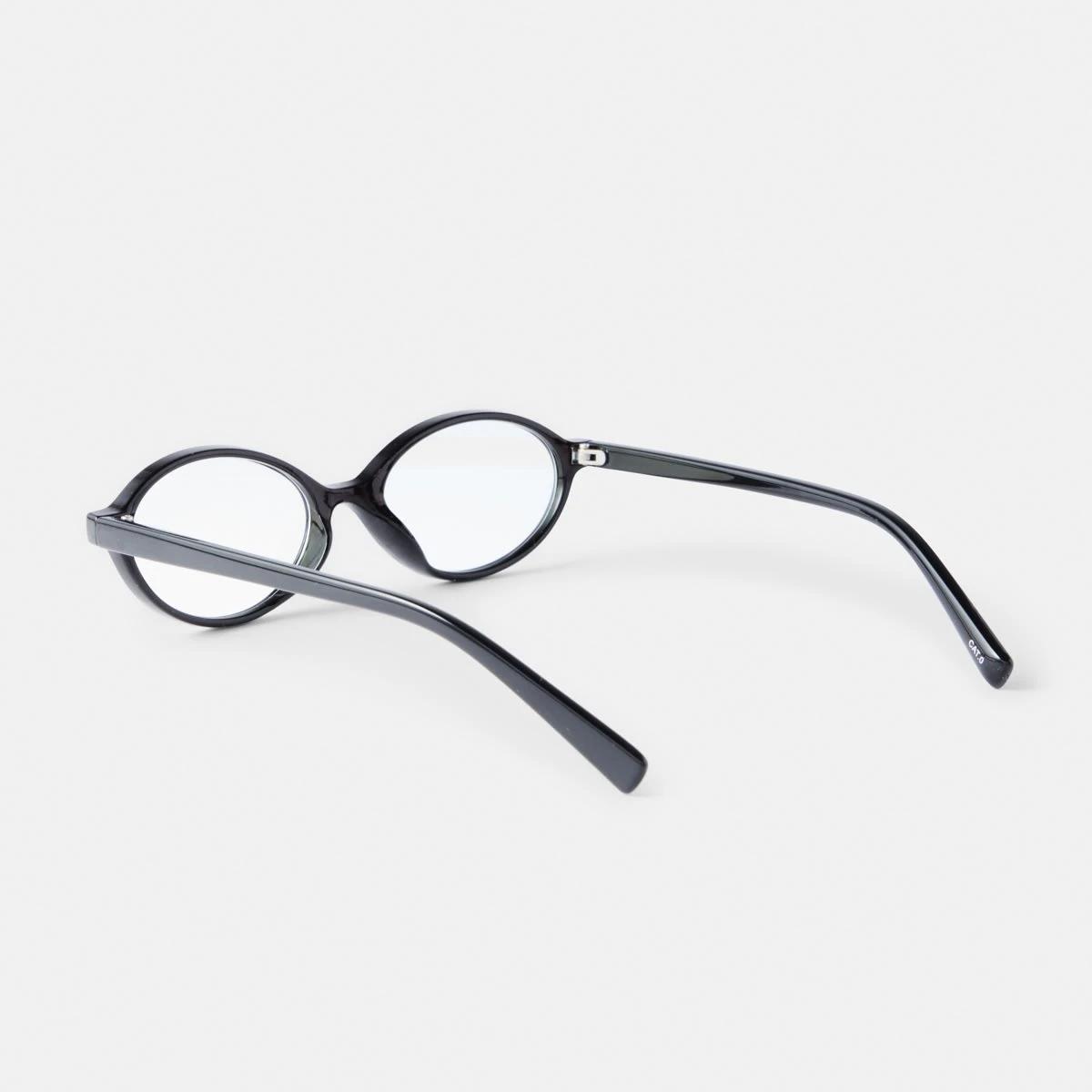 3 Womens Oval Blue Light Glasses Black, 3 of 7