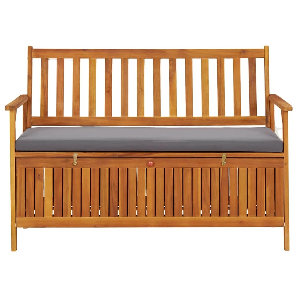 1 Vidaxl Garden Storage Bench Solid Acacia Wood - Grey, 1 of 8