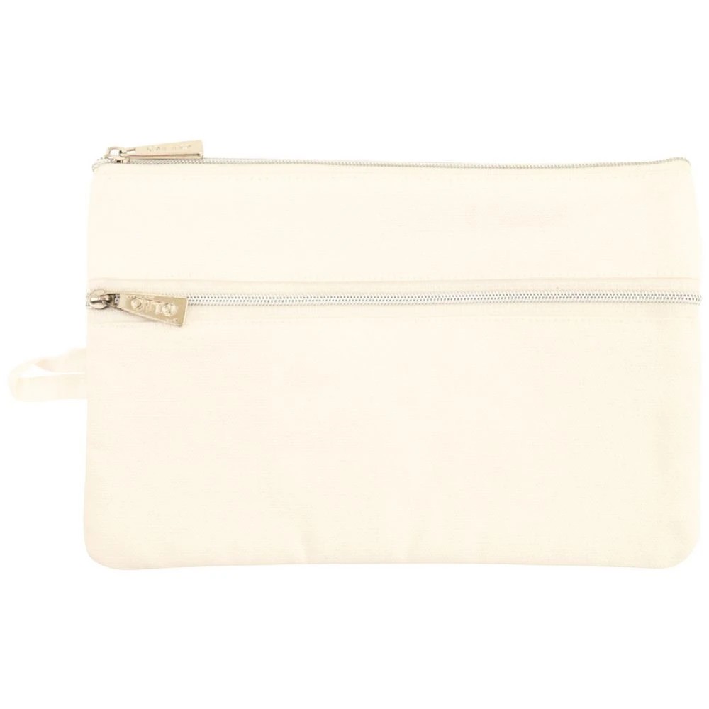 1 Otto Cotton Twin Zip Pencil Case Canvas Natural, 1 of 3