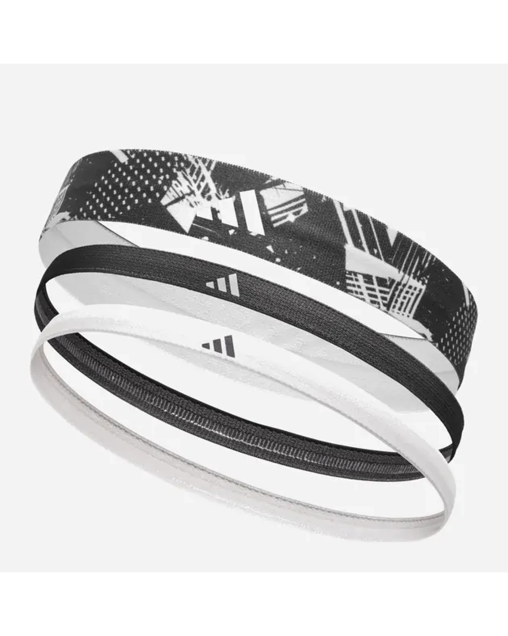 1 Adidas 3pcs Sports Headband Hair Bands Gym Training Fitness Yoga in White/Black, 1 of 3