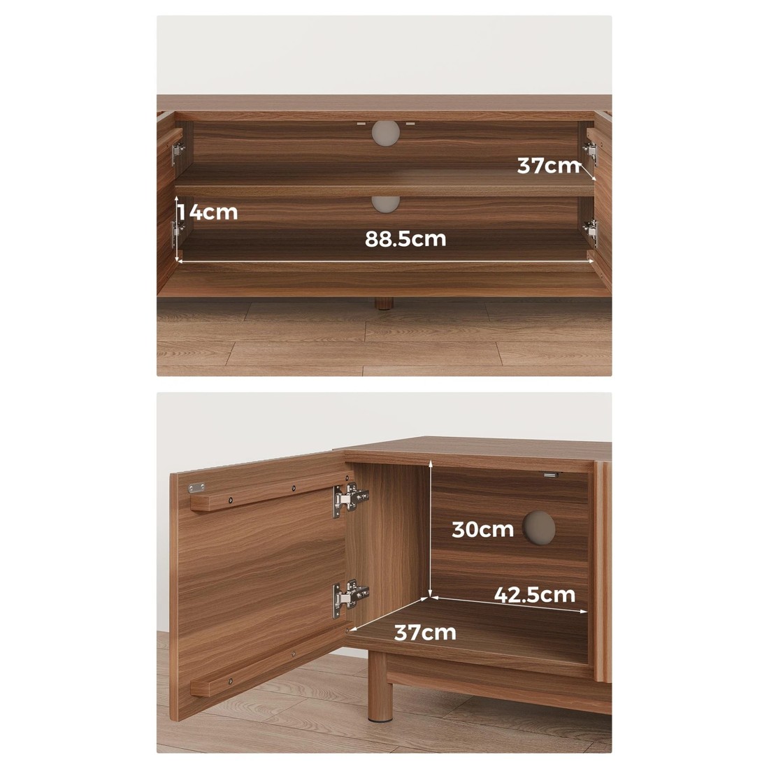 8 Alfordson TV Cabinet Entertainment Unit Stand 180cm Storage Shelves - Walnut, 8 of 10