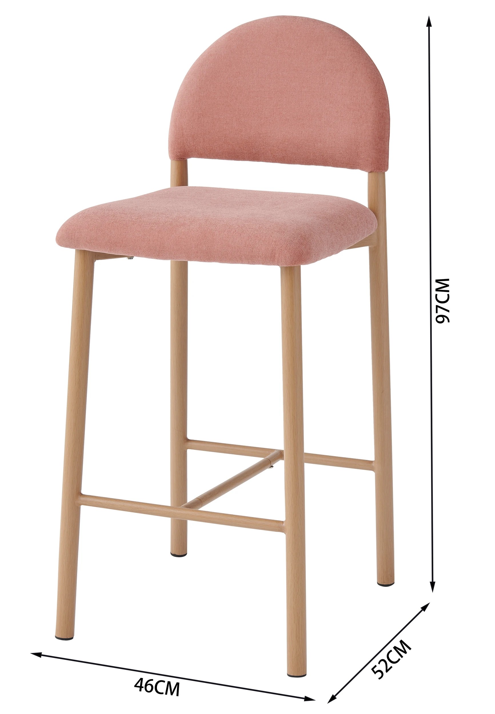 8 Poppy Arch Bar Stool - Pink, 8 of 8
