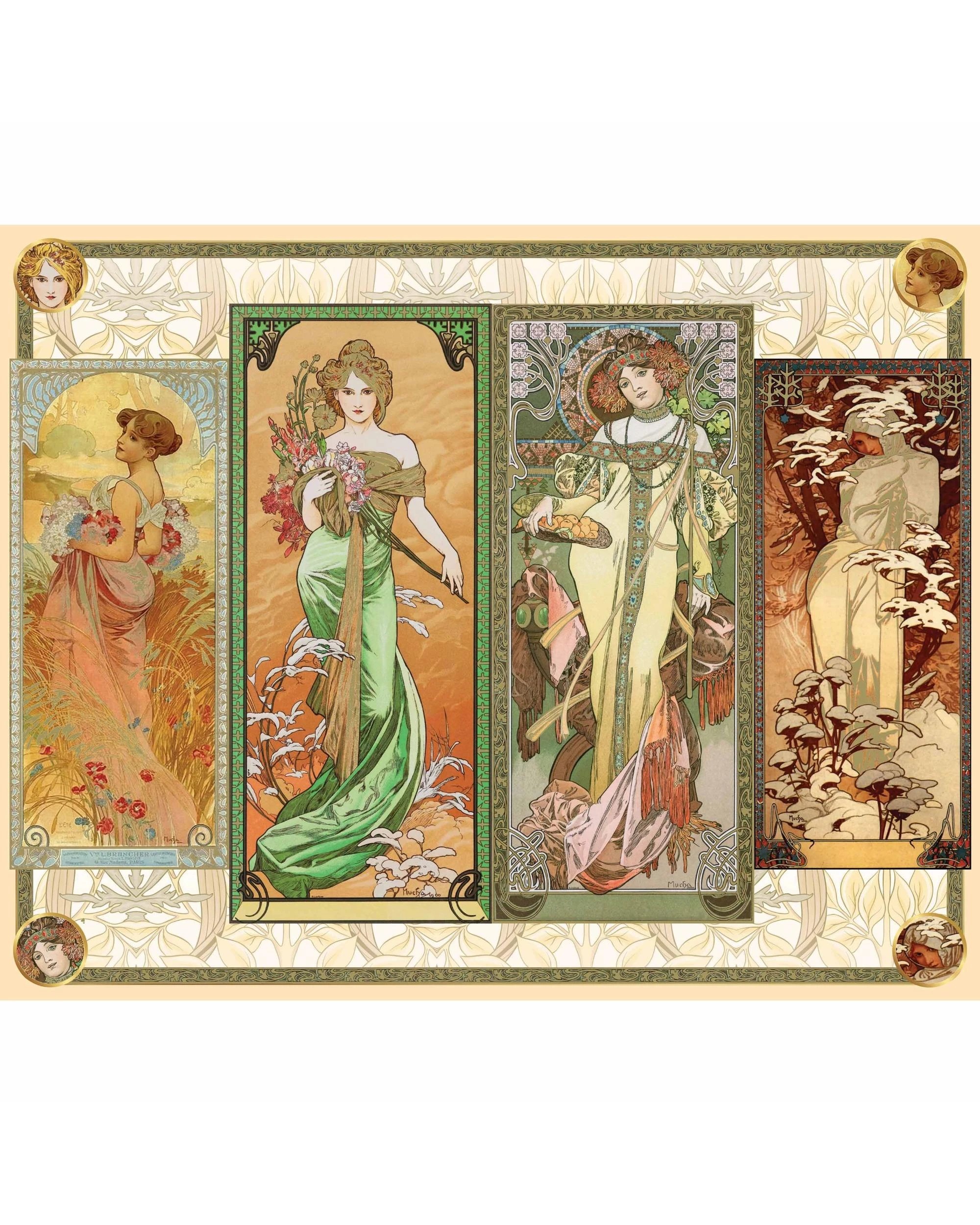 2 Hinkler Mindbogglers Gold The Seasons Alphonse Mucha 1000 Piece Puzzle, 2 of 3