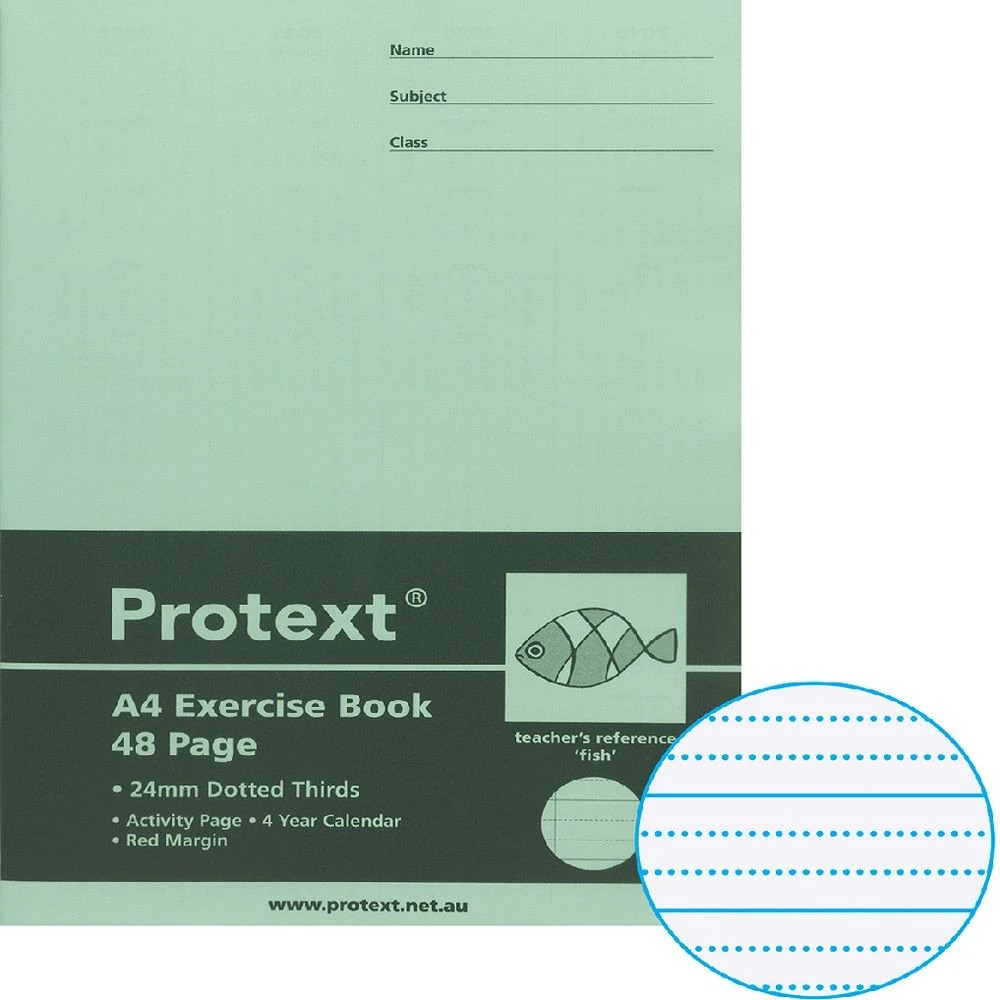 1 Protext A4 70gsm 24mm Dotted Thirds Exercise Book 48 Pg Blue, 1 of 3