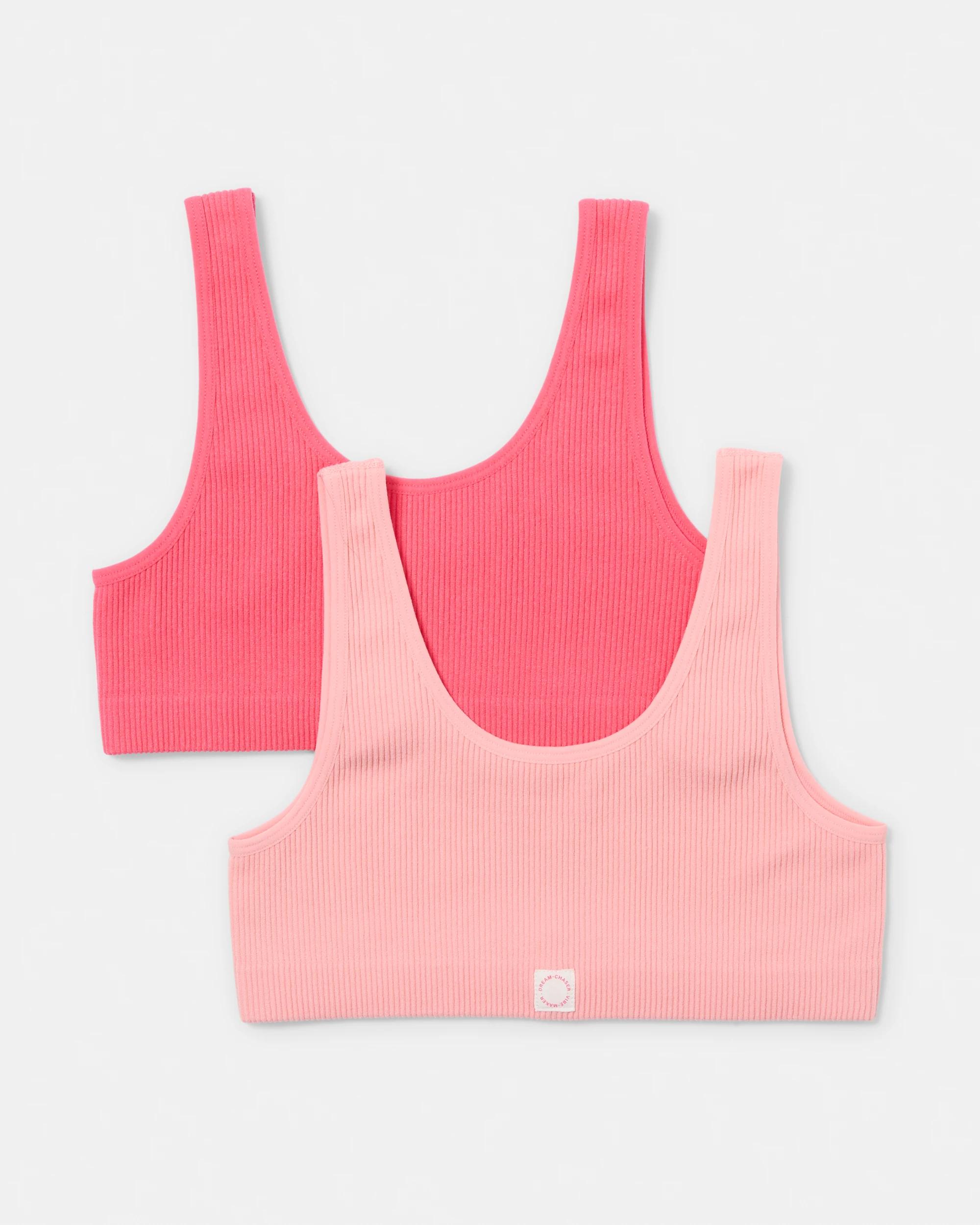 1 2 Pack Rib Seamfree Crop Peach/red, 1 of 3