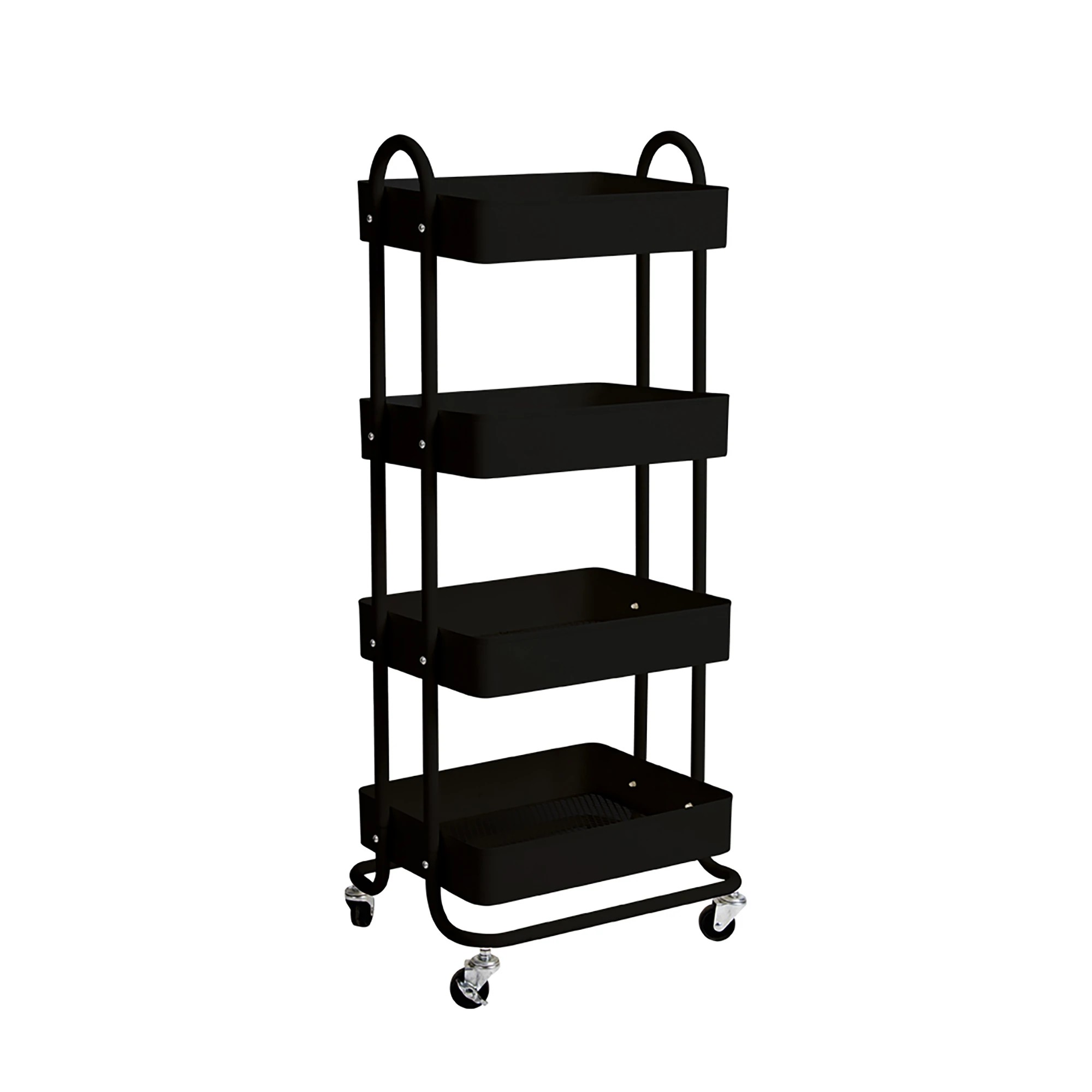 1 Levede 4 Tiers Storage Trolley - Black, 1 of 7