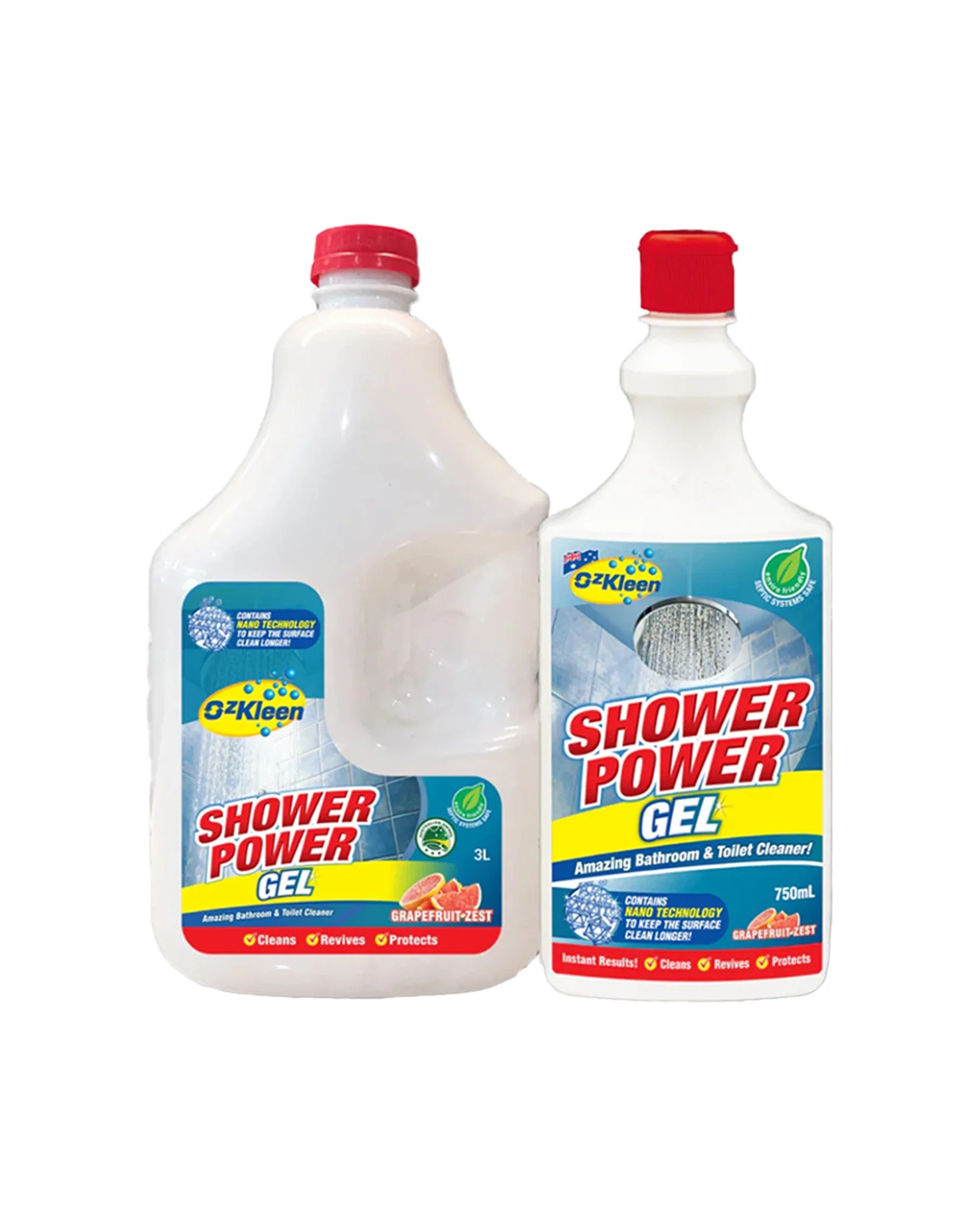 1 Ozkleen Shower Power Gel 3L + 750ml Refill Bundle - Clear, 1 of 1