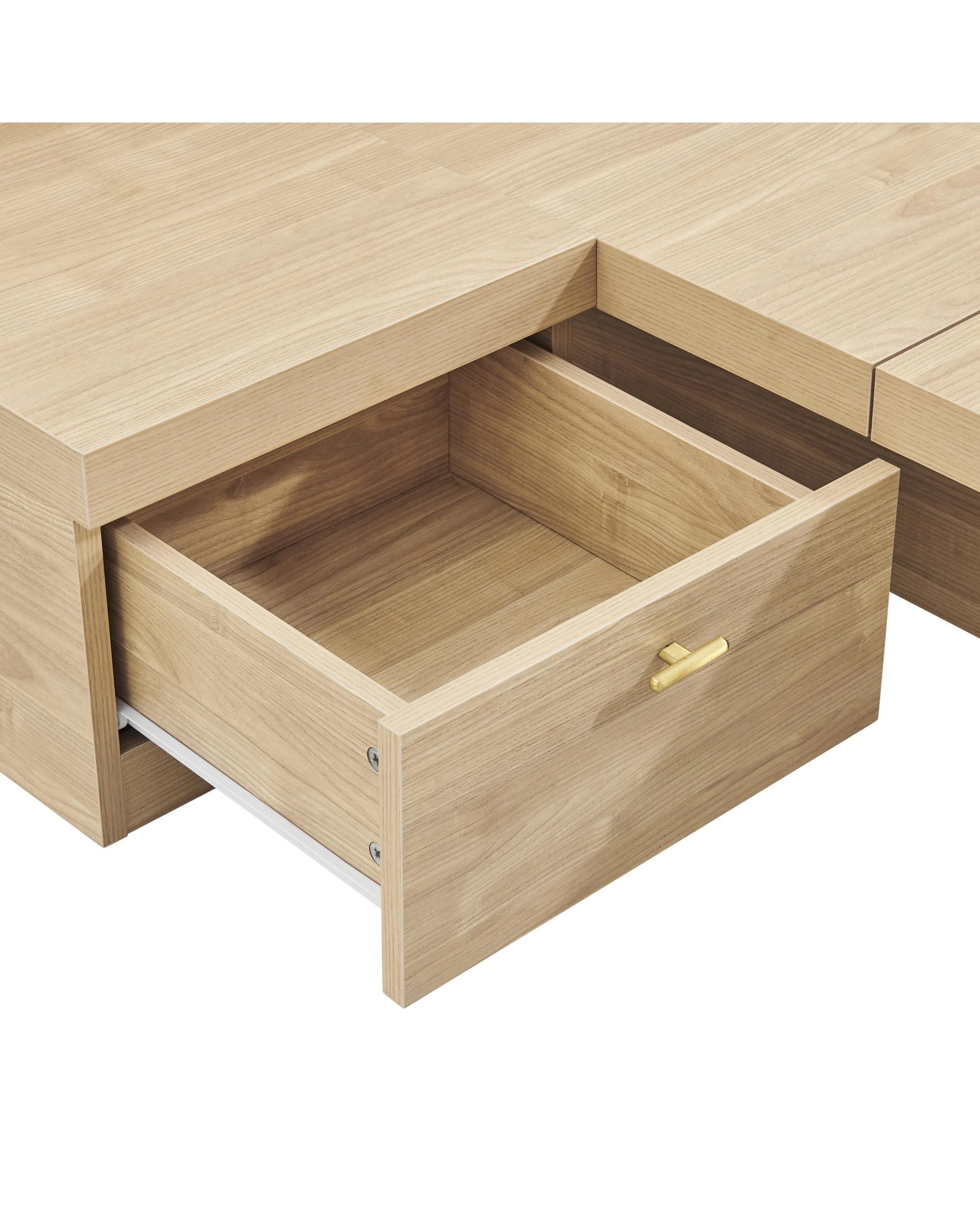 7 Kodu Gas Lift Queen Bed with Underbed Storage and Bedside Tables Oak Look - Natural, 7 of 10