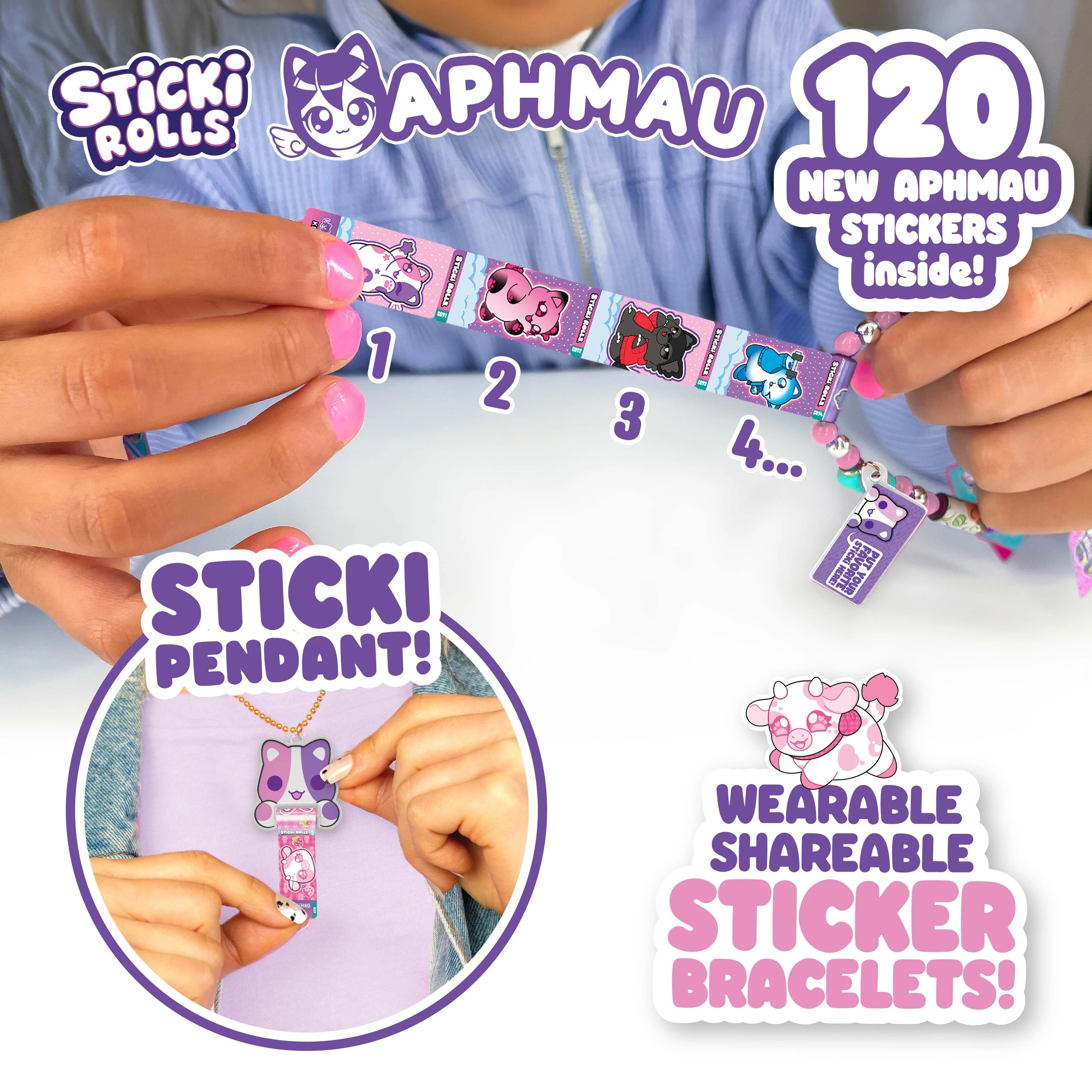 5 Sticki Rolls x Aphmau Sticki Pendant and Bracelet Set - Assorted, 5 of 9