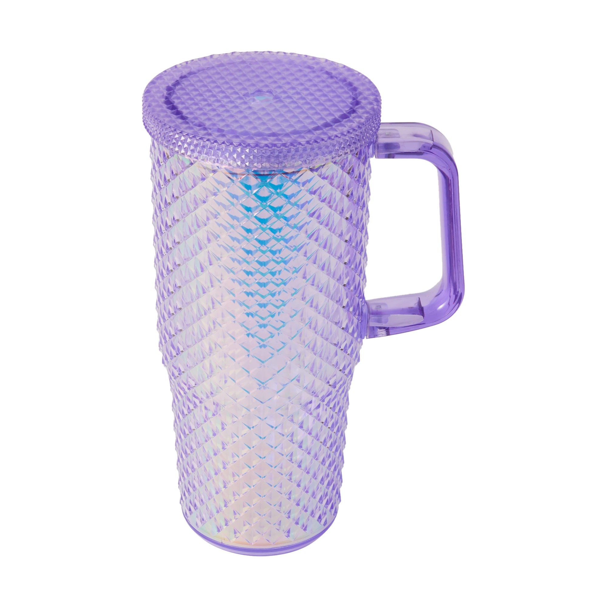 2 650ml Lilac Textured Tumbler with Handle, 2 of 5
