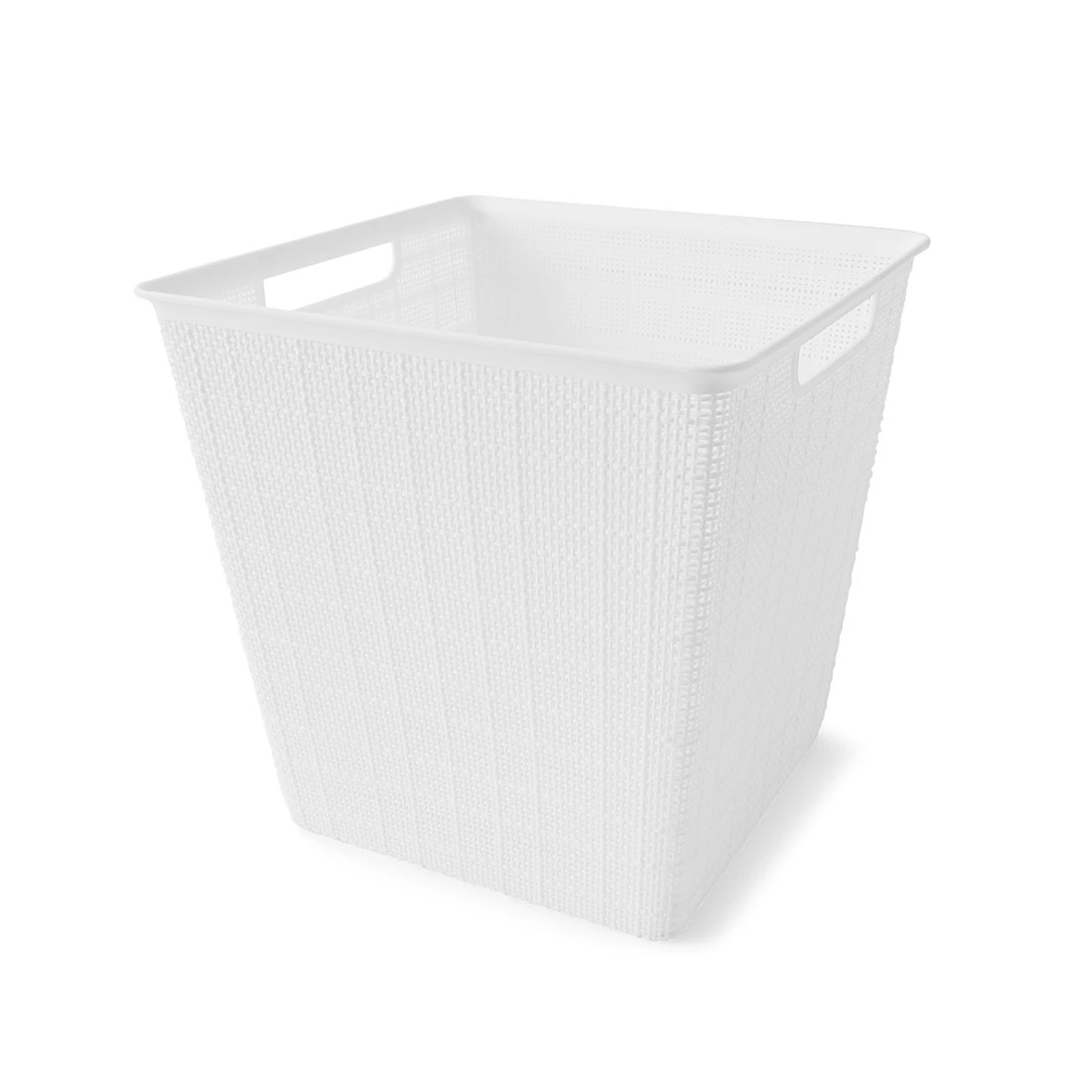 3 15.5L Linen Weave Rectangle Basket - White, 3 of 8