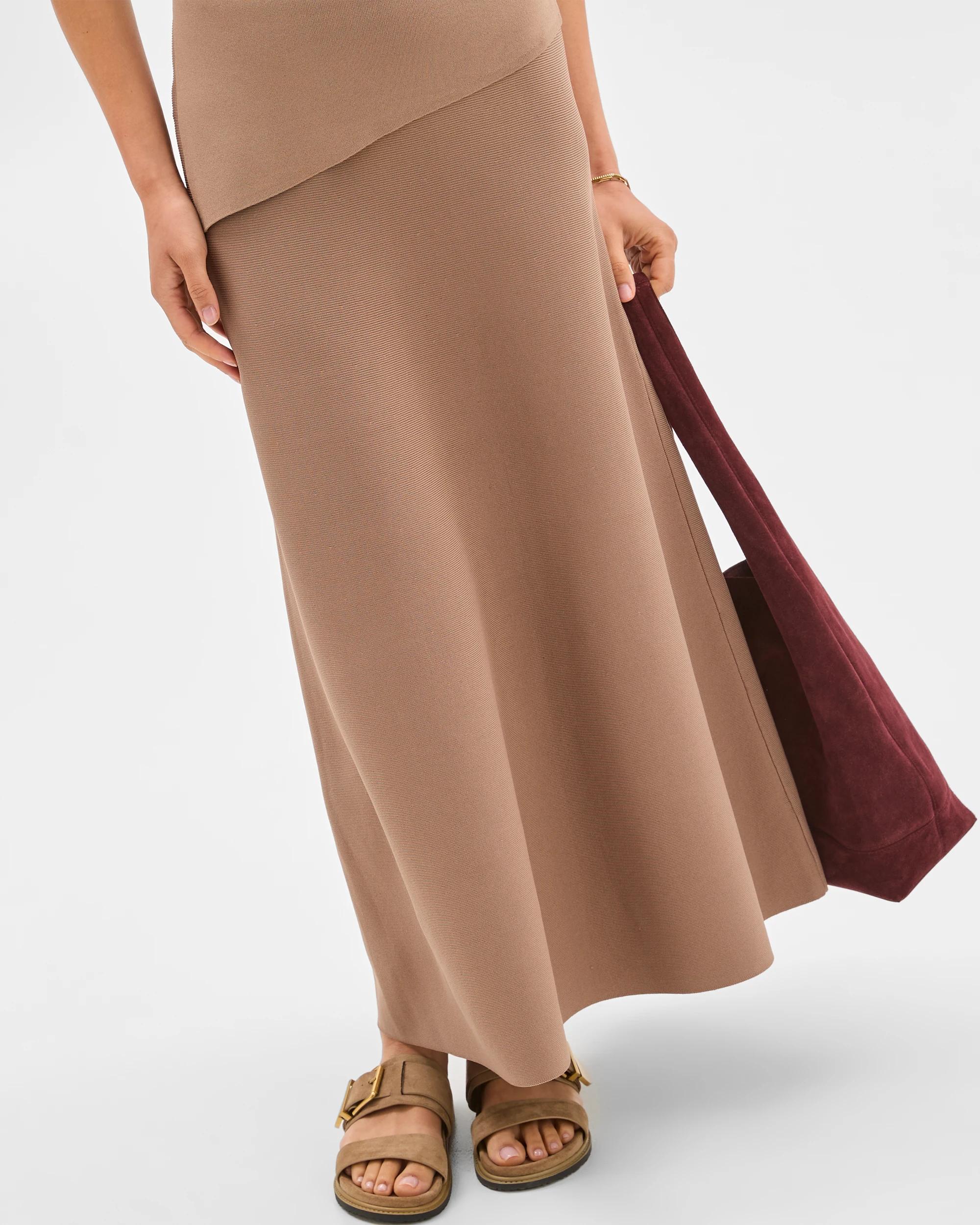 2 Crepe Knit Midi Skirt - Preview MOCHA, 2 of 6