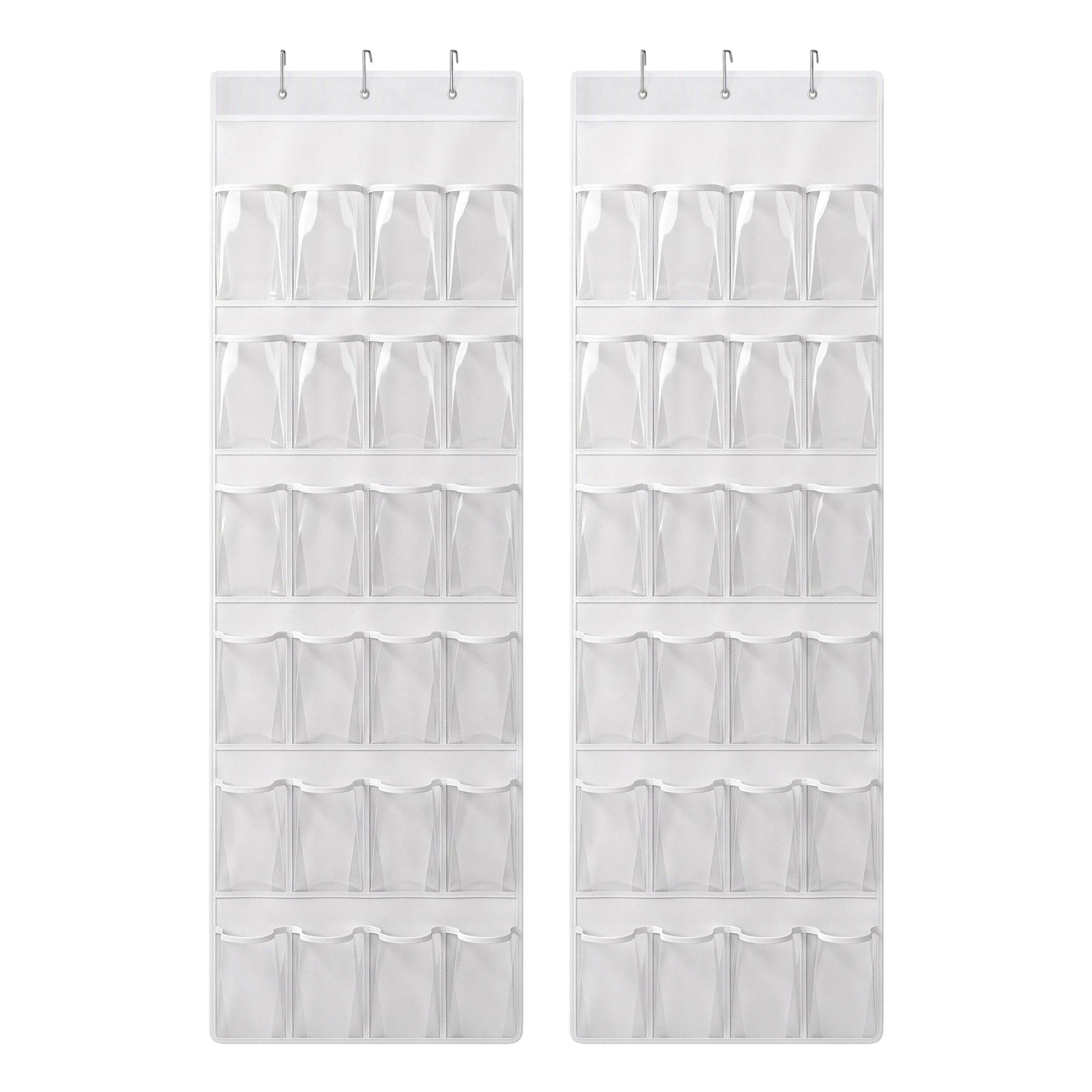 3 Artiss Over Door Shoe Storage Organiser X2 6 Tier 24 Pockets - White, 3 of 8