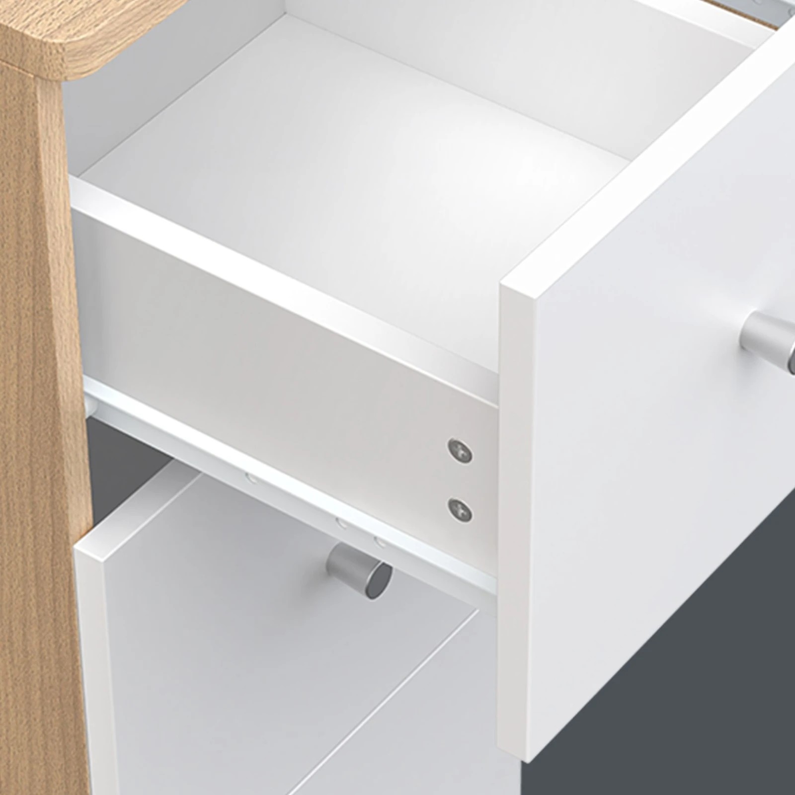 3 Alfordson Dressing Table Stool Set Makeup Mirror LED Vanity Desk 7 Drawers - Wood, 3 of 10