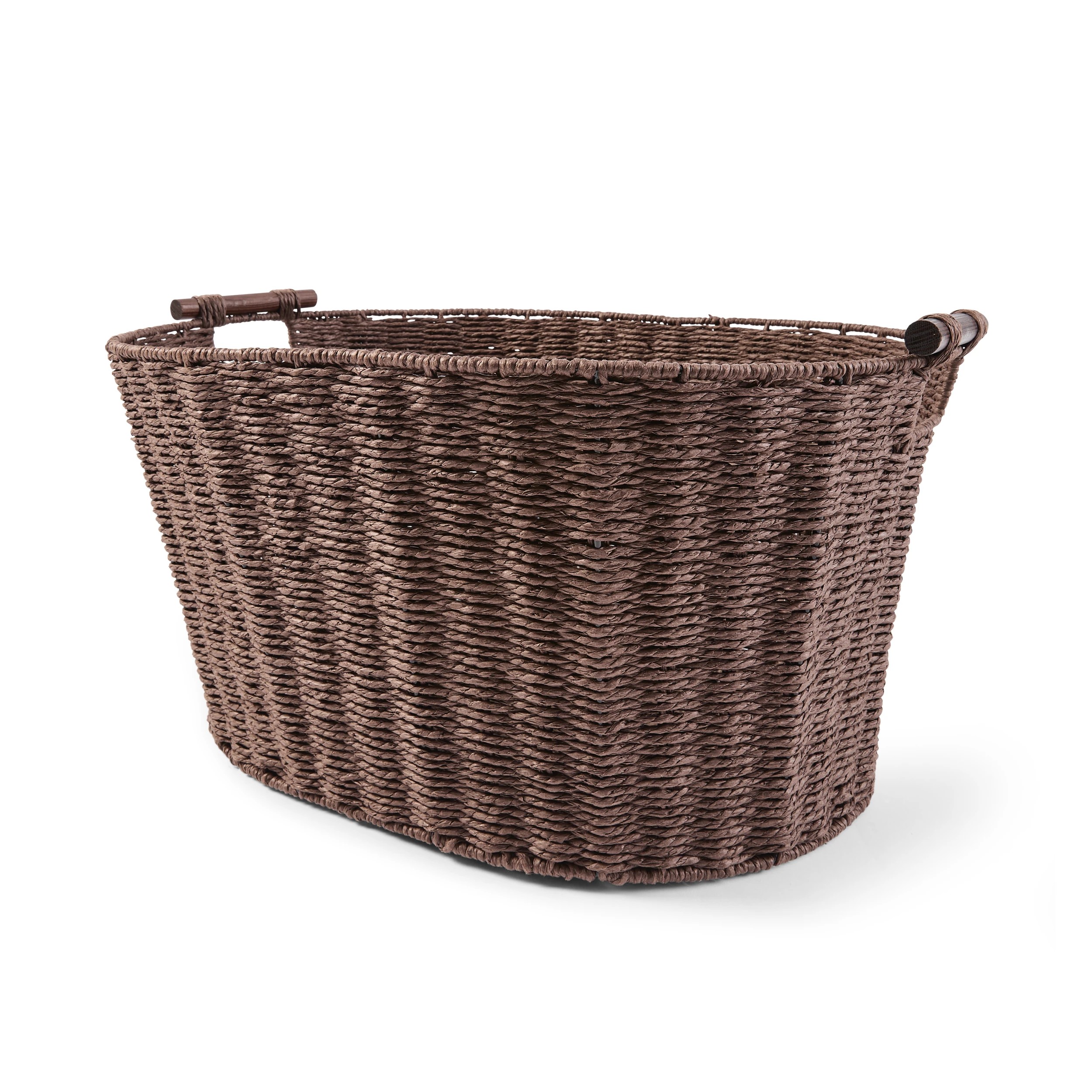 1 Paper Rope Laundry Basket - Brown, 1 of 6