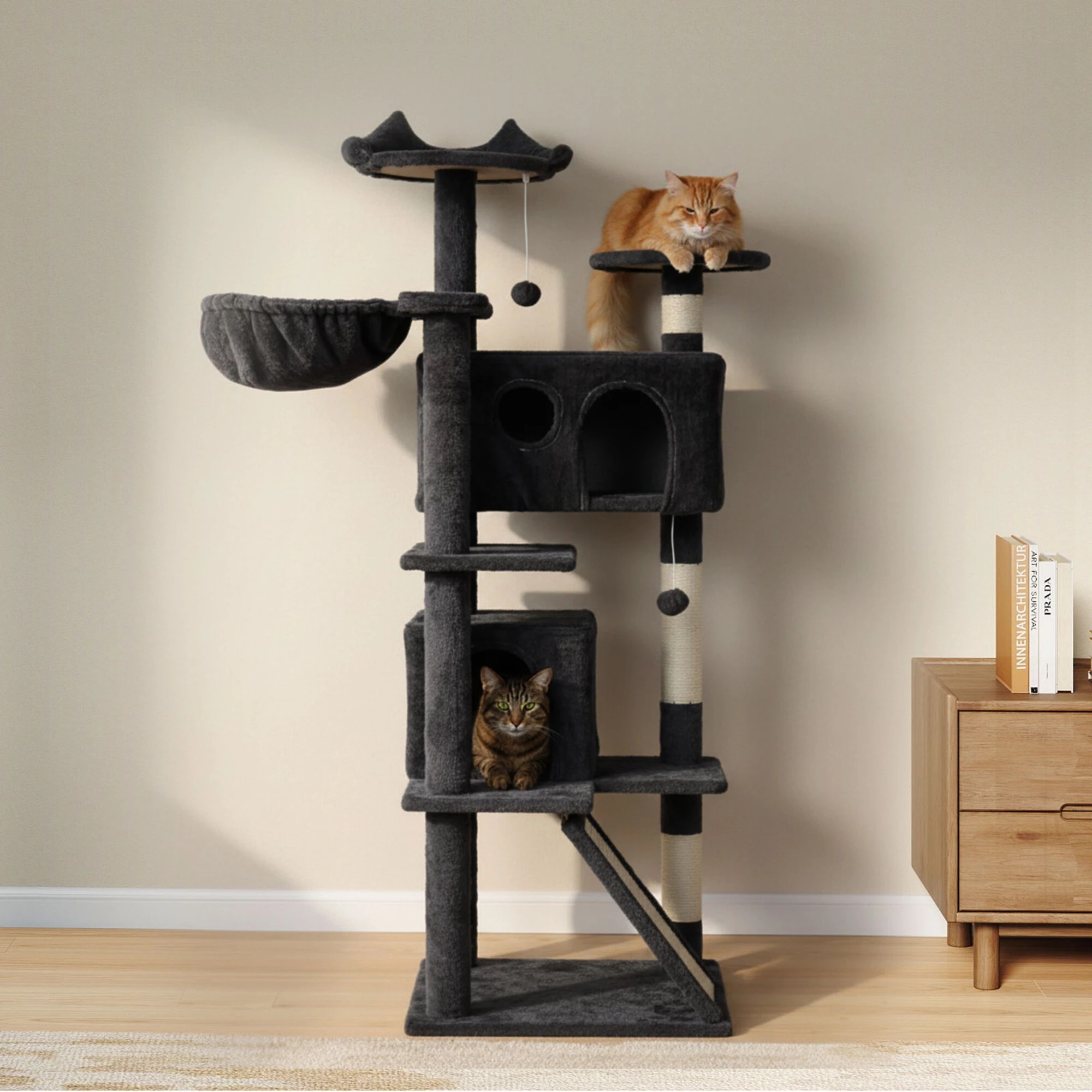 8 Pawz Cat Tree 145cm - Black, 8 of 9