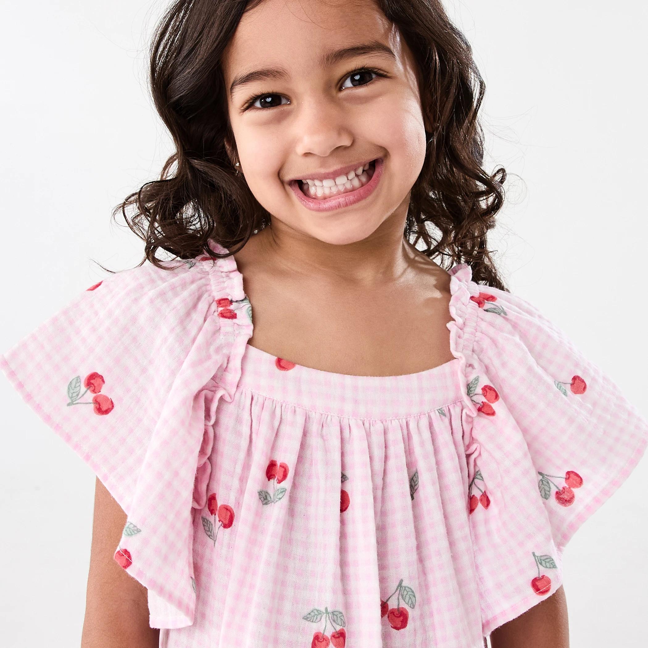 3 Woven Frill Sleeve Dress Pnk Cherry, 3 of 8