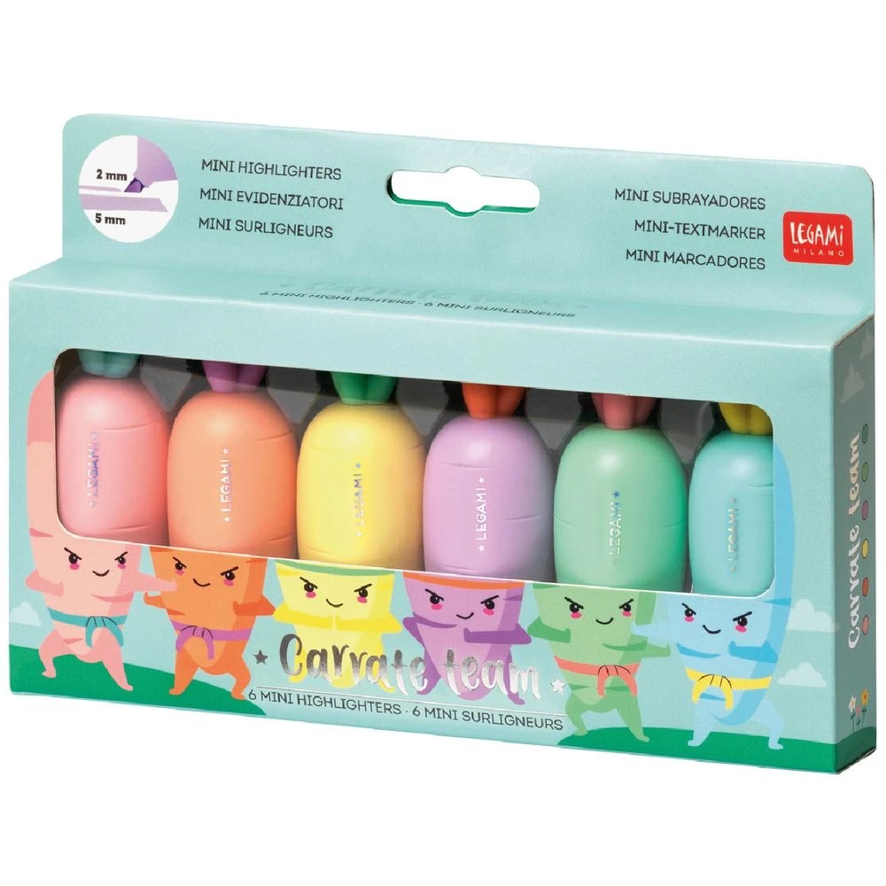 1 Legami Mini Highlighters Carrate Team 6 Pack, 1 of 2