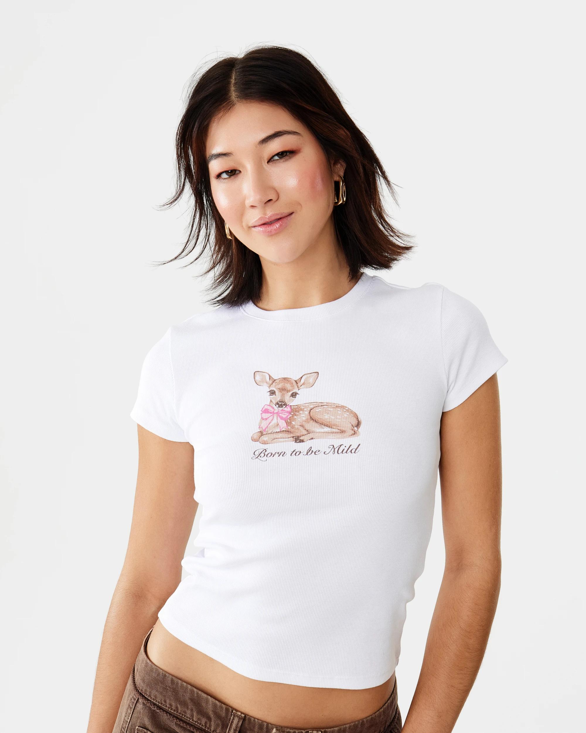 1 Neat Fit Print Rib T-shirt Deer, 1 of 10