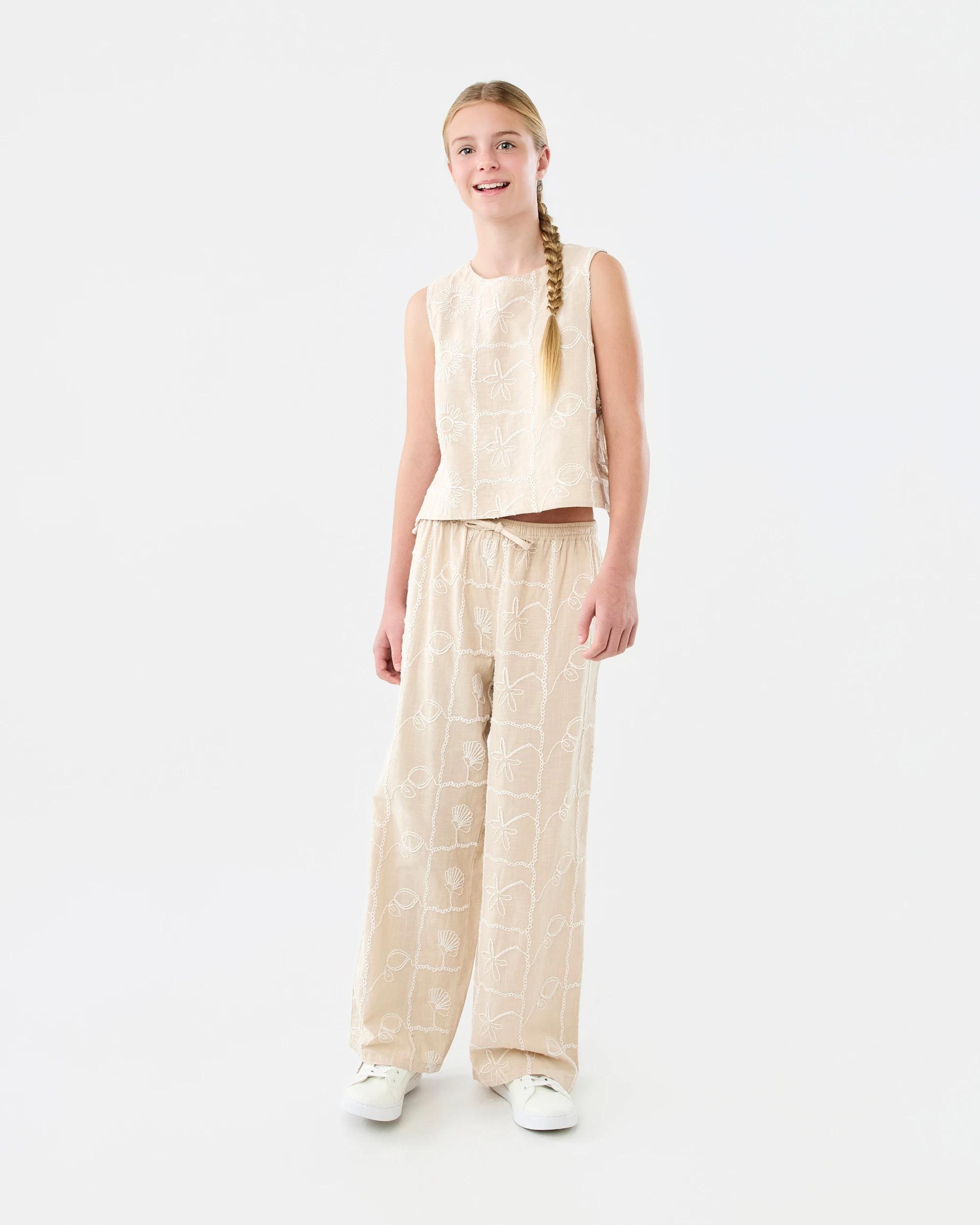 8 Sleeveless Woven Side Bow Top Pmc Chalk, 8 of 9