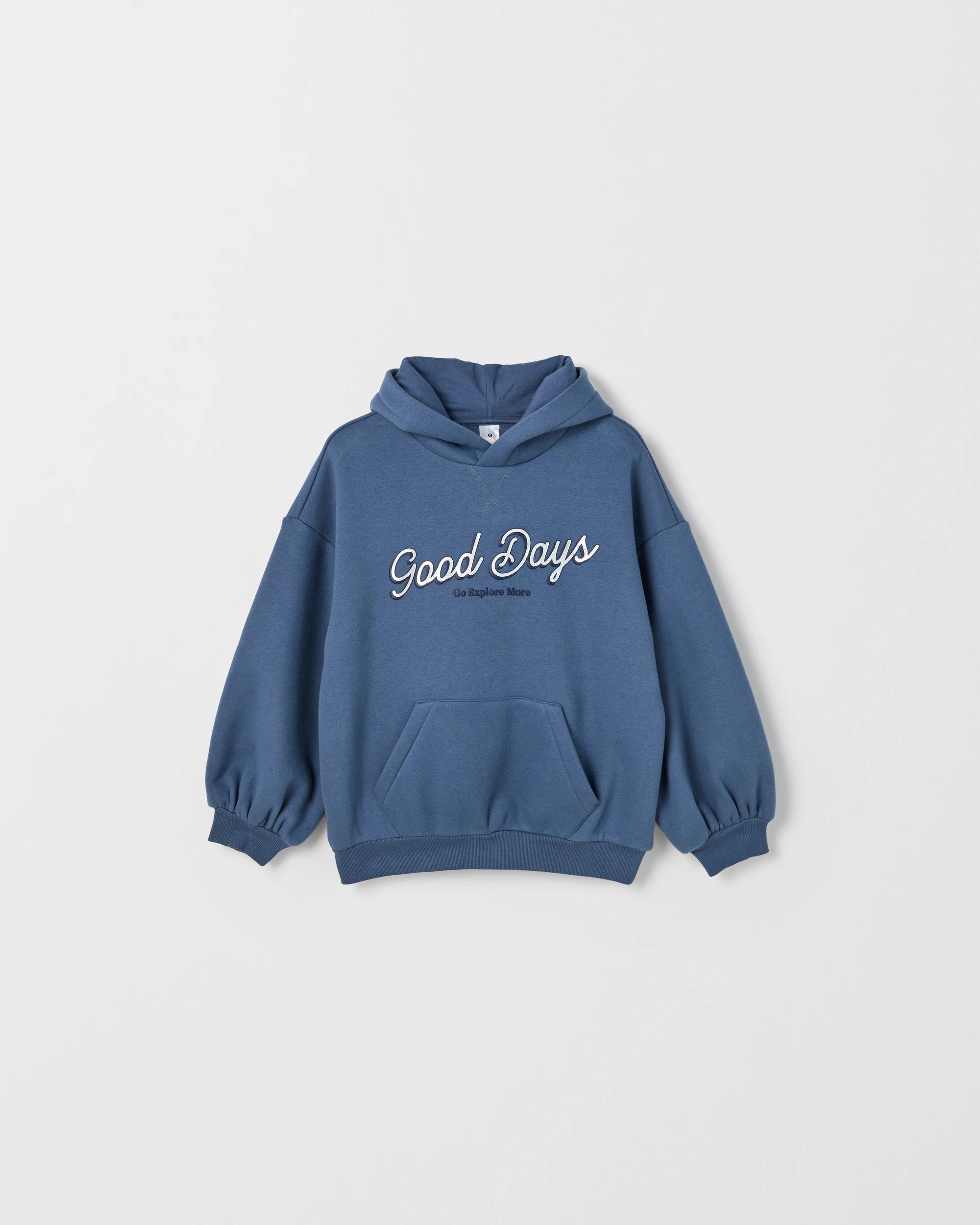 6 Target Kids Australian Cotton Blend Oversized Fleece Hoodie GOOD DAYS BLUE, 6 of 7