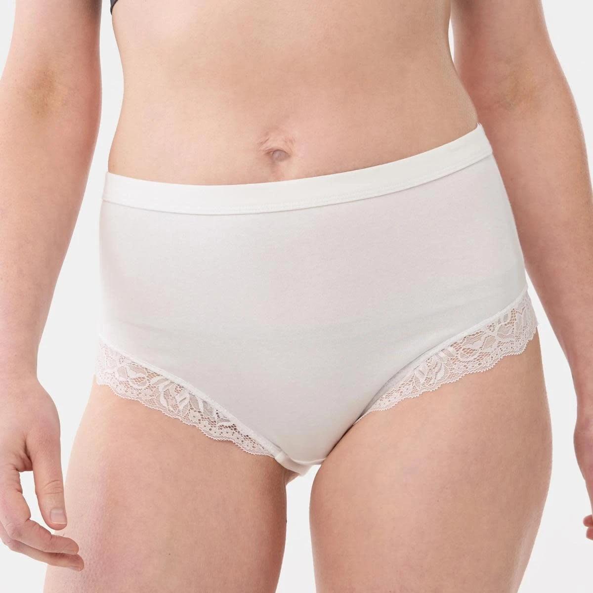3 3 Pack Lace Trim Cotton Full Briefs BRIGHT LAVENDER, CLOUD DANCER, DEEP NAVY, 3 of 7