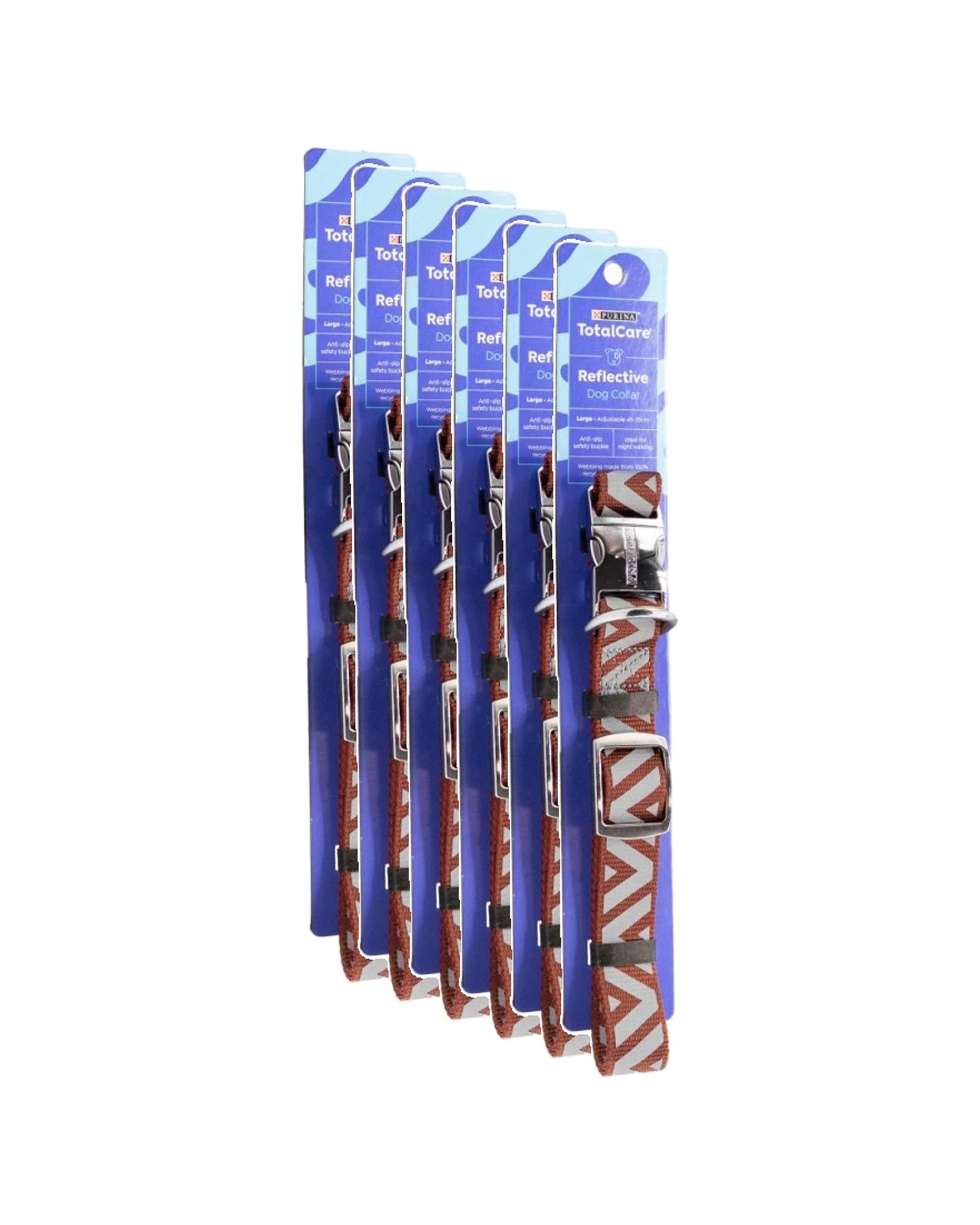 1 Purina 6PK Total Care Reflective Adjustable Dog Collar Large 45-75cm - Multi, 1 of 1