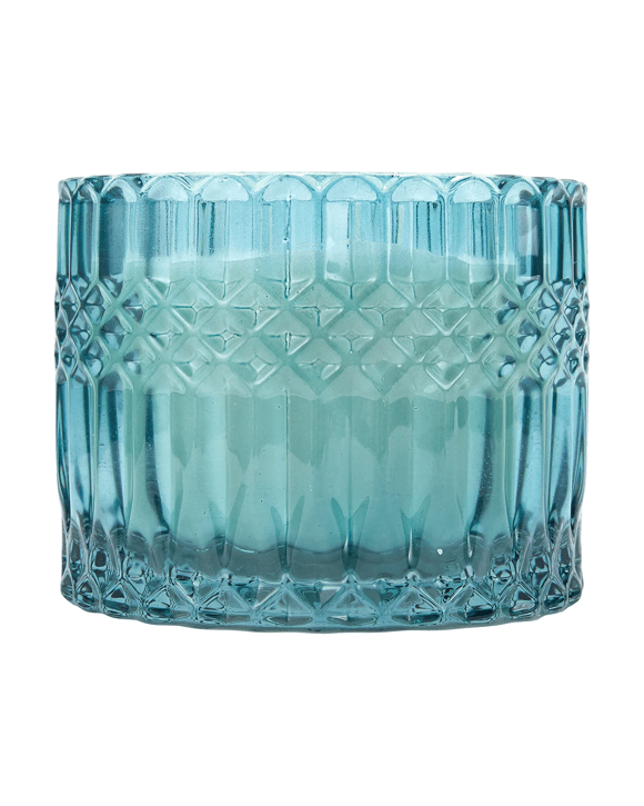 Wood Sage & Sea Salt Geo Fragrant Candle - Blue