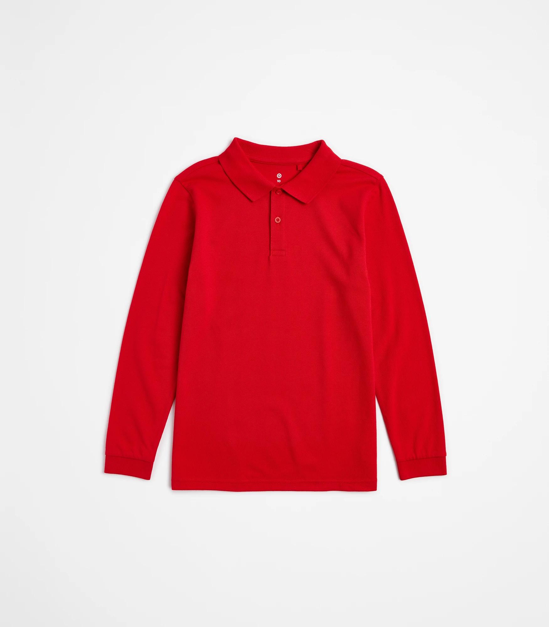 1 Target School Polo Long Sleeve Top RED, 1 of 3