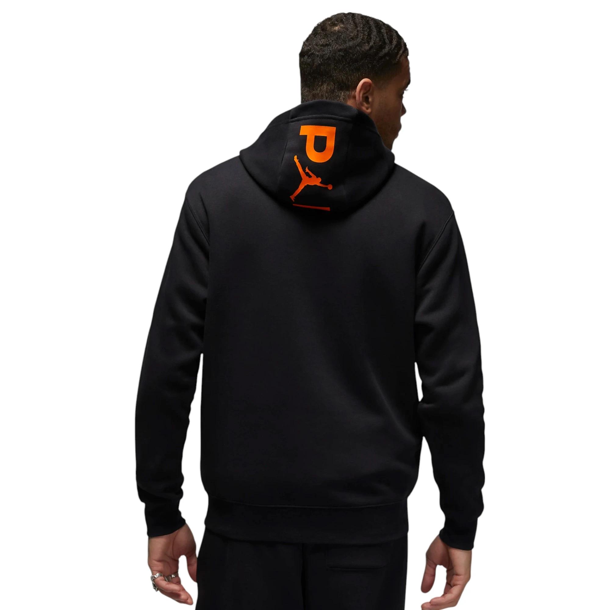 3 Nike Mens Jordan Paris Saint-Germain Black Fleece Pullover Hoodie BLACK, 3 of 7