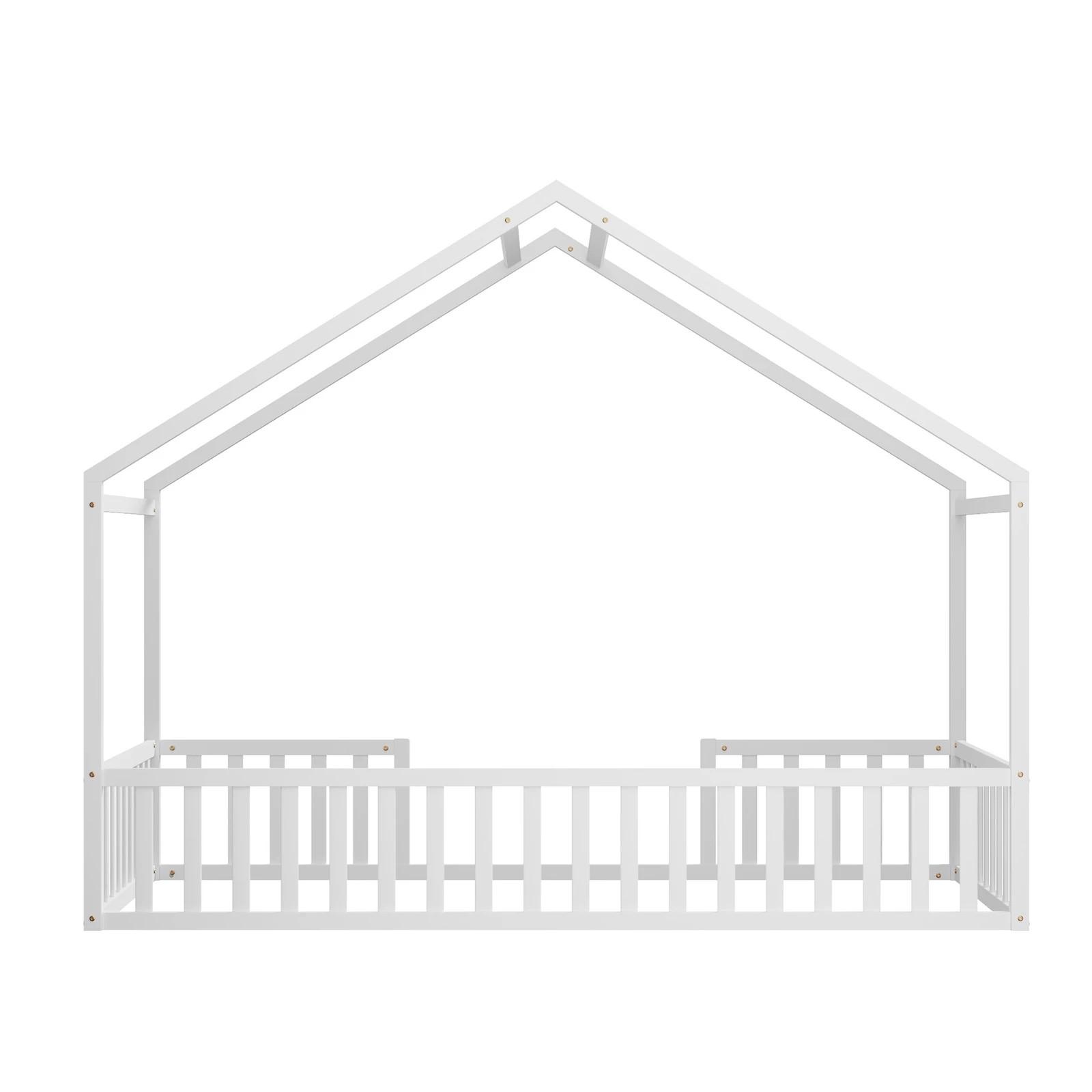 10 Oikiture King Single House Bed Kids Wooden Bed Frame - White, 10 of 10