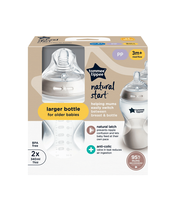 2 Pack Tommee Tippee Natural Start Baby Bottles