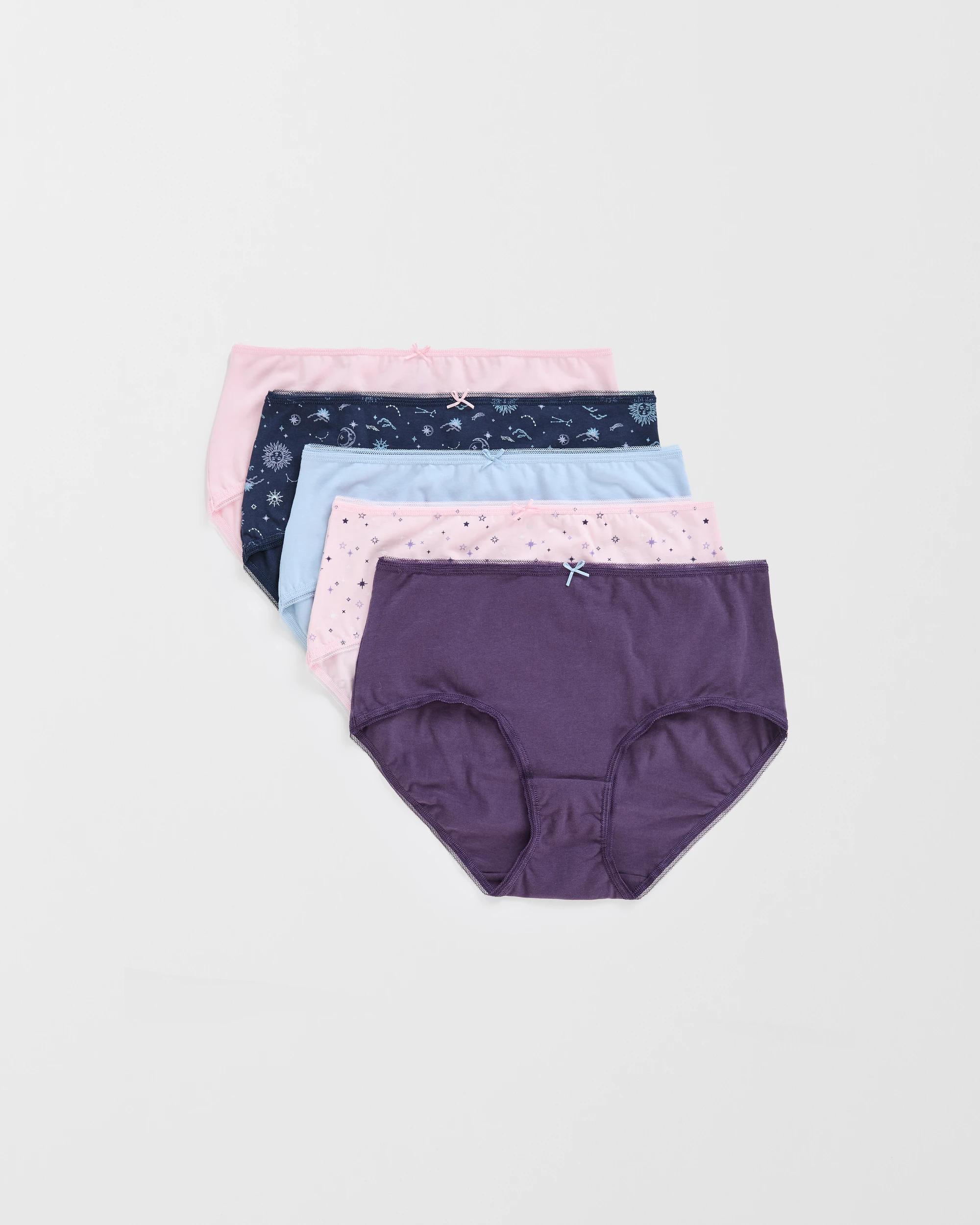 1 Target Woman Australian Cotton 5 Pack Midi Briefs CELESTIAL/MULTI, 1 of 5