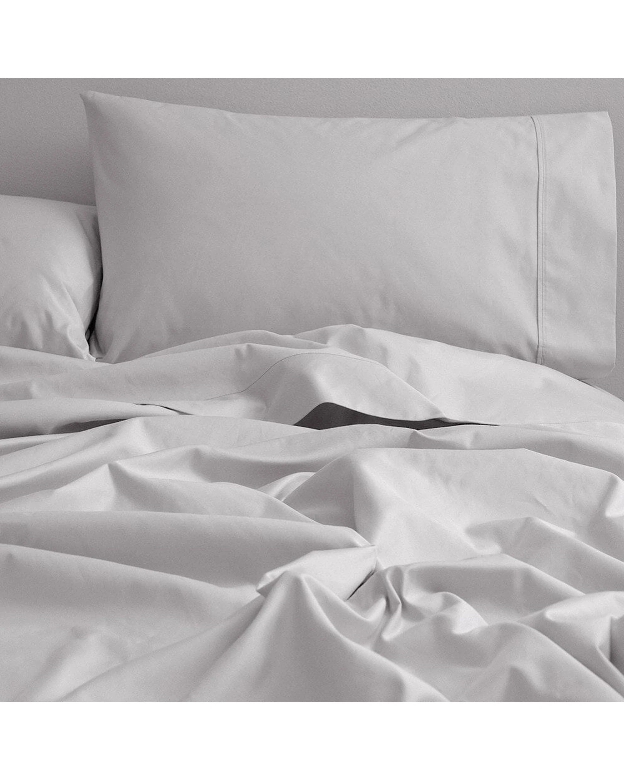 3 Canningvale Mille 1000TC Long Staple Cotton Bed Sheet Pillowcase Set - Super King Bed - Silver, 3 of 5
