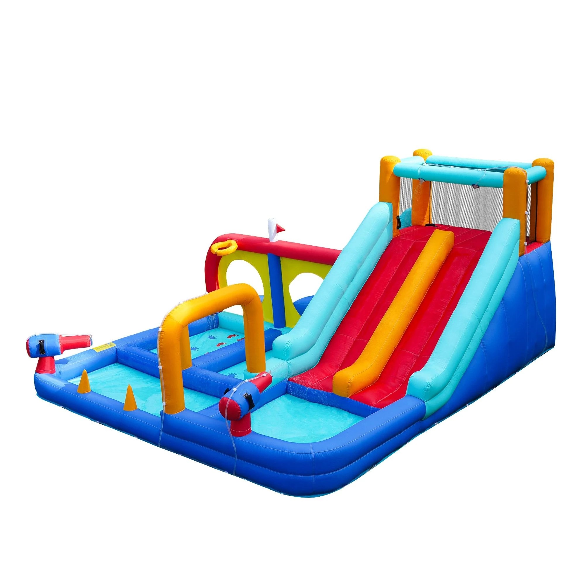 4 Doctor Dolphin 10-in-1 Inflatable Water Park Jumping Castle Dual Slides Blower
 - Multi, 4 of 9