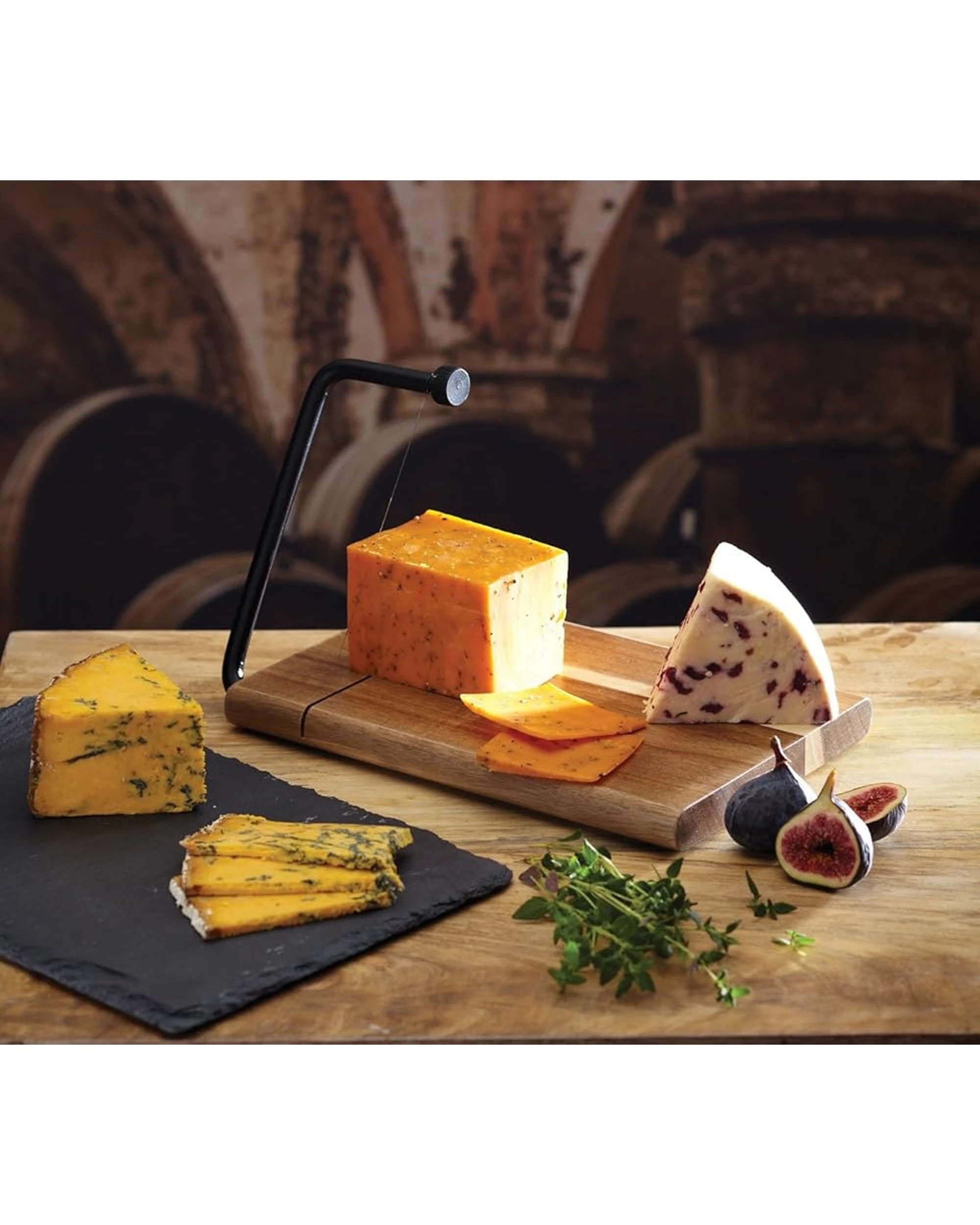 3 Artesa Cheese Slicer On Wooden Board Acacia Wood Stainless Steel 26x18cm - Natural, 3 of 5