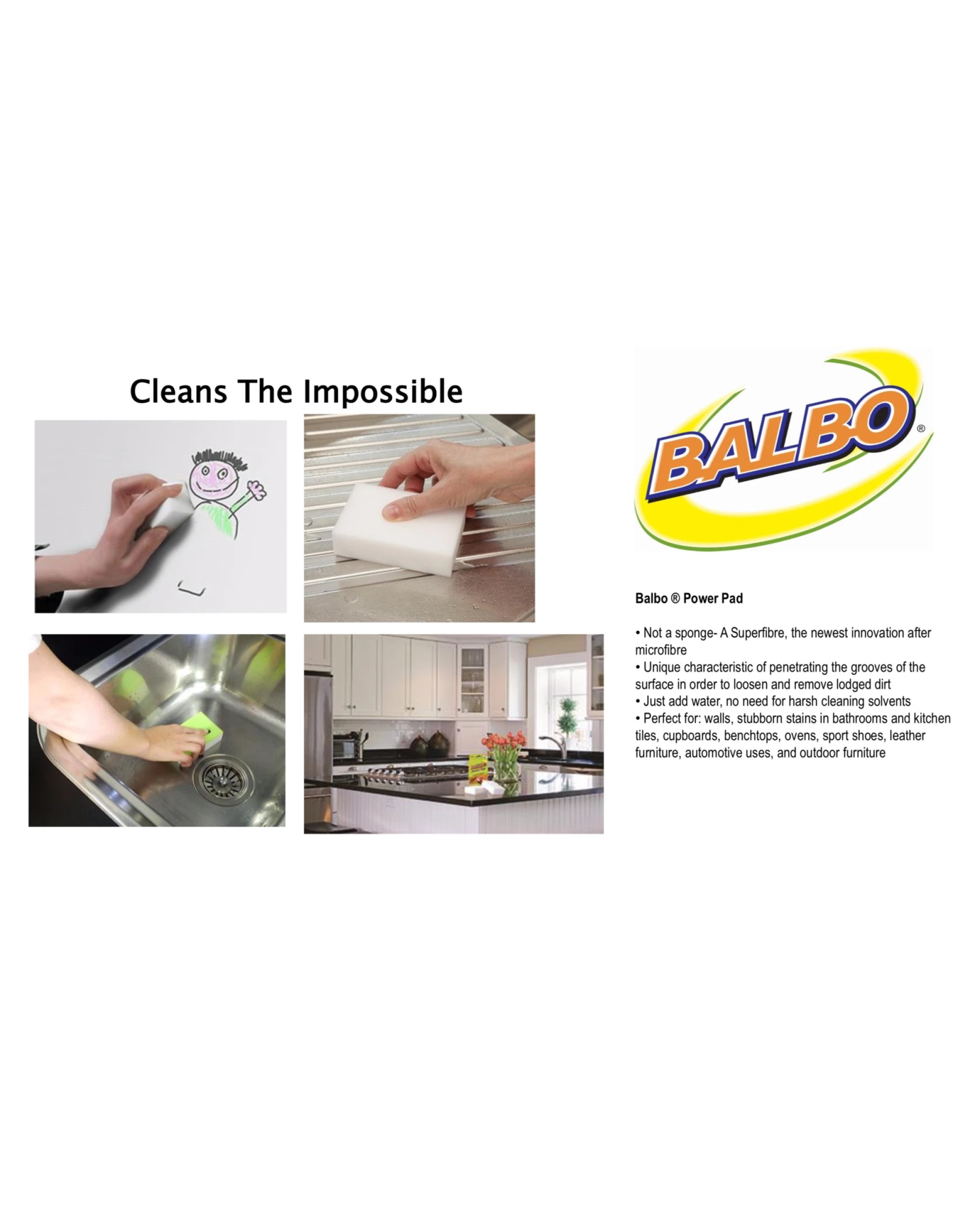 4 Balbo 4 Pack Cleaning Pad Eraser Sponge, 4 of 4